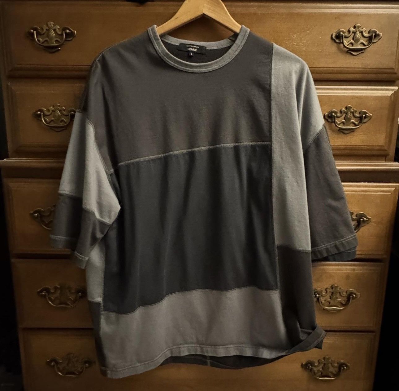 Comme des Garcons COMME DES GARÇONs PATCHWORK COTTON TSHIRT IN GREY MIX size L Size US L / EU 52-54 / 3 - 1 Thumbnail