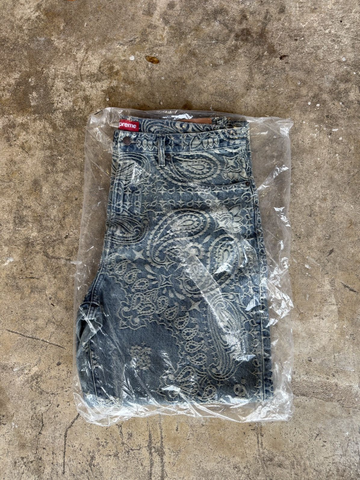 Supreme Supreme Bandana Jacquard Baggy Jeans Blue | Grailed