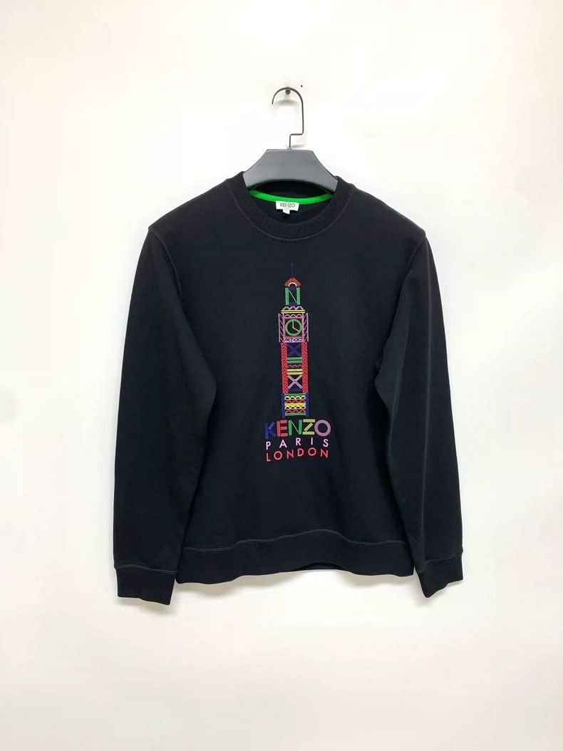 Kenzo KENZO Black Embroidered Crewneck Sweatshirt - dmc Size US S / EU 44-46 / 1 - 1 Thumbnail