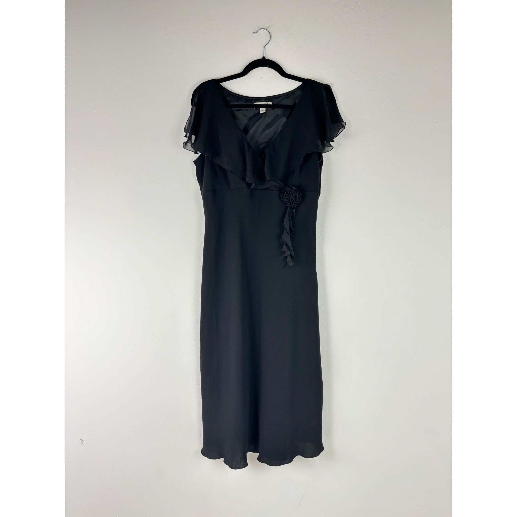 Other Jessica Black Chiffon Ruffle Dress Size XXL / US 16-18 / IT 52-54 - 1 Thumbnail