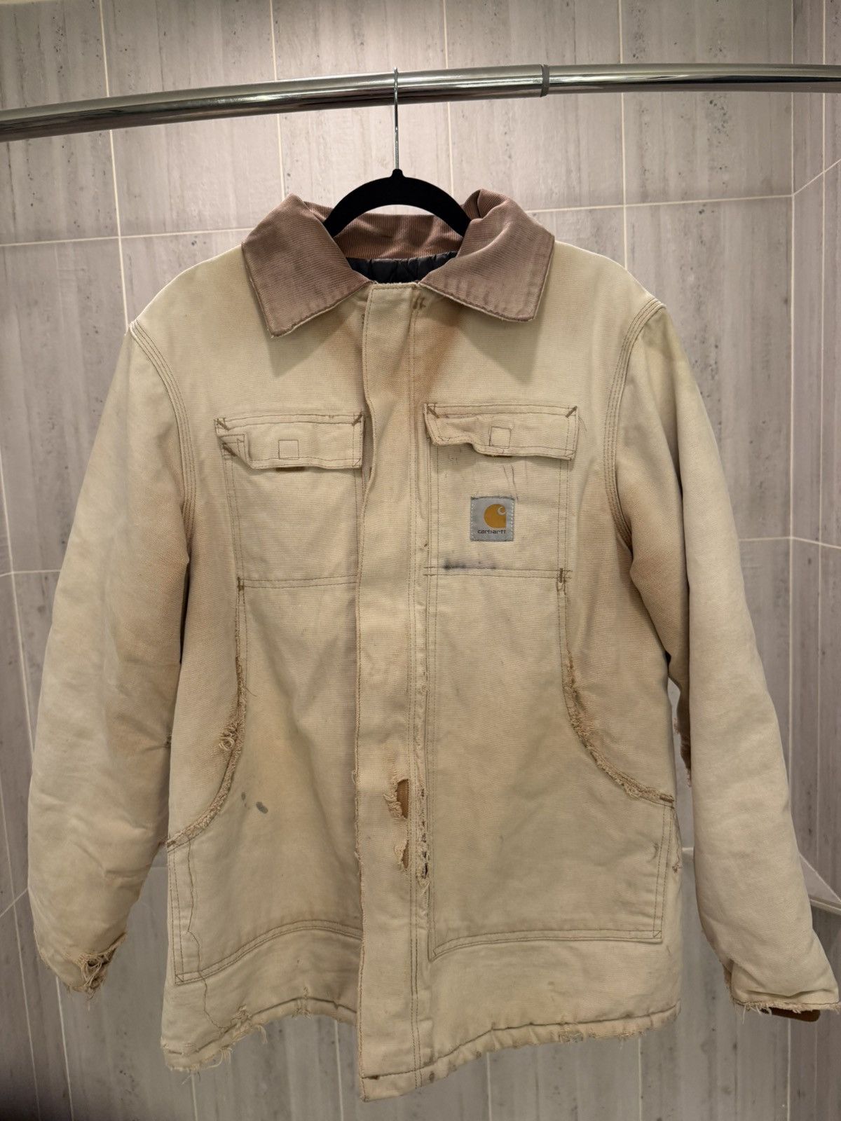 Carhartt Rare-Vintage Carhartt Detroit Jacket – Faded Sandstone Duck Size US L / EU 52-54 / 3 - 1 Thumbnail