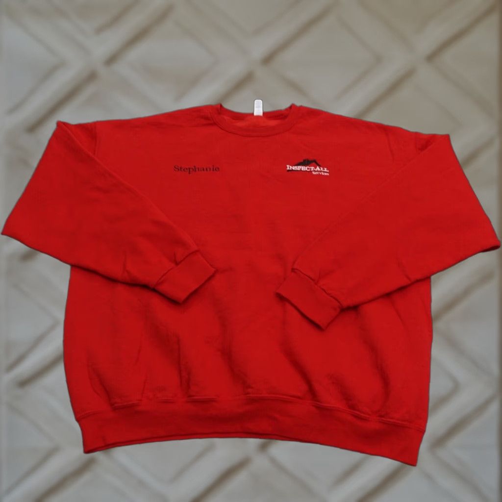 Jerzees VINTAGE Jerzees Nublend Pullover Sweatshirt Unisex 2XL Red Solid Fleece Crew Neck Casual Size US XXL / EU 58 / 5 - 1 Thumbnail
