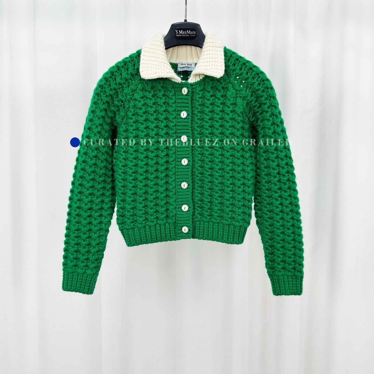 Miu Miu Miu Miu Green Cashmere Knit Cardigan Size XS / US 0-2 / IT 36-38 - 1 Thumbnail