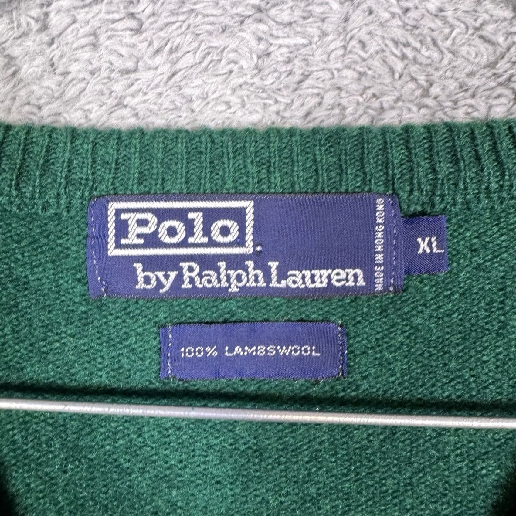 Polo Ralph Lauren VINTAGE Polo Ralph Lauren Sweater Mens XL Wool Lambswool V-Neck Green Pony 90s Pullover Knit Regular Logo 100% Authenticity Size US XL / EU 56 / 4 - 6 Thumbnail