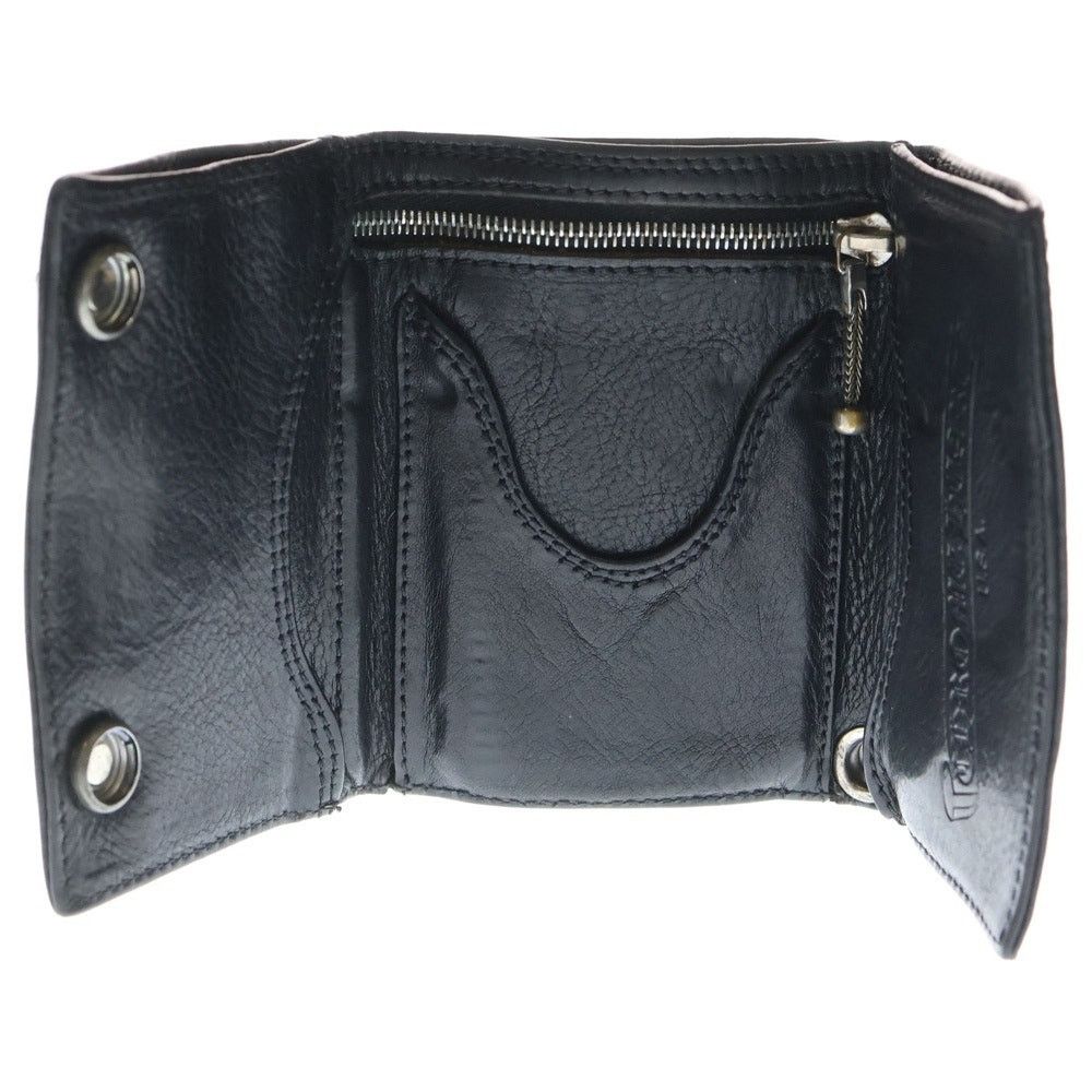 Chrome Hearts 3 Fold Celtic Button Wallet Black