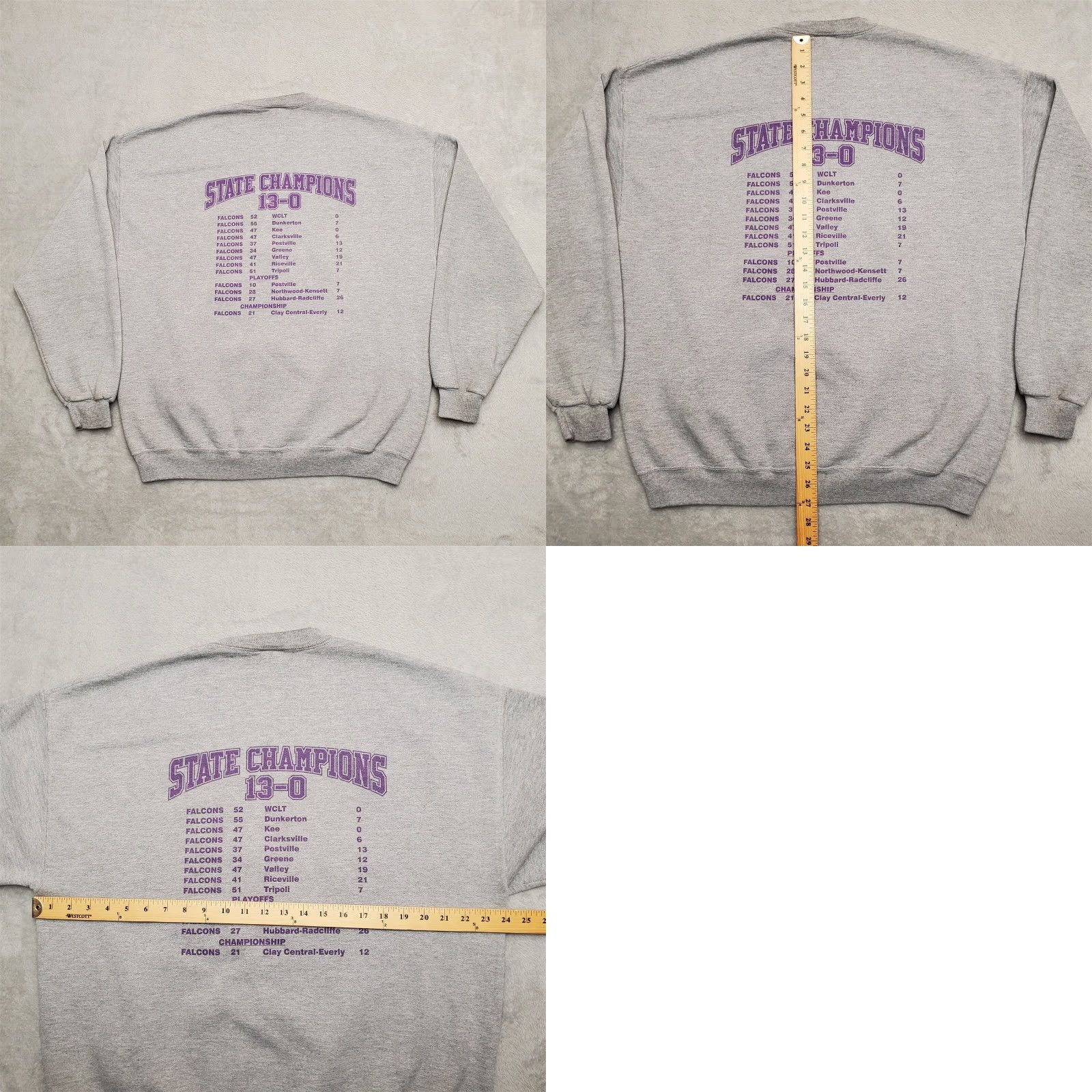 Jerzees VINTAGE Fredericksburg Football Sweatshirt Mens XL Gray 2001 Champions Jerzees Shirt Men XL Gray 90s USA Concert Outdoor Football Champions Size US XL / EU 56 / 4 - 8 Thumbnail