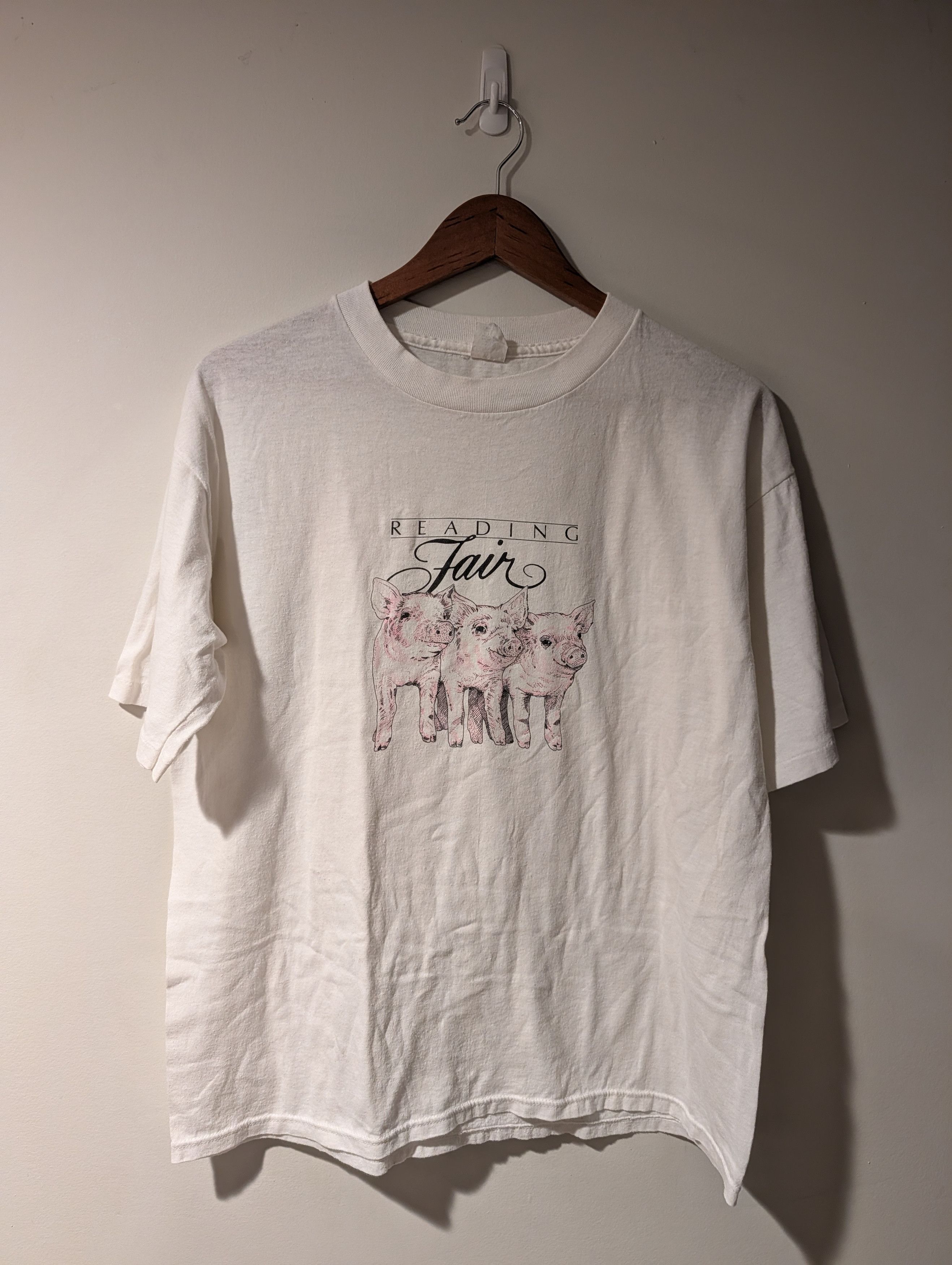 Vintage Vintage 80s Reading Fair PA Pig Graphic T-Shirt Animal Farm Size US XL / EU 56 / 4 - 1 Thumbnail