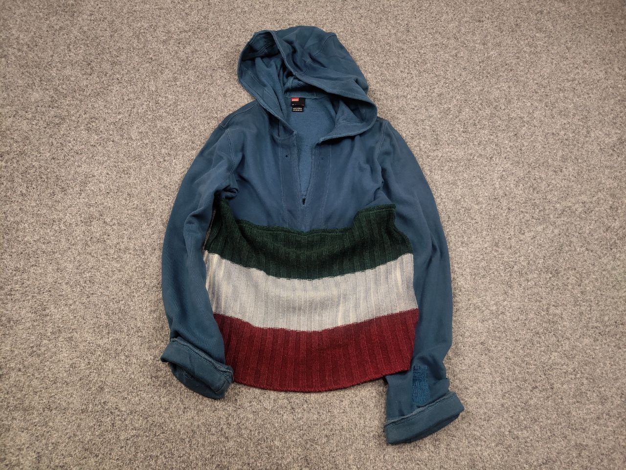 Diesel × Vintage Vintage Diesel Y2K style combination hoodie Long sleeve Size L / US 10 / IT 46 - 2 Thumbnail