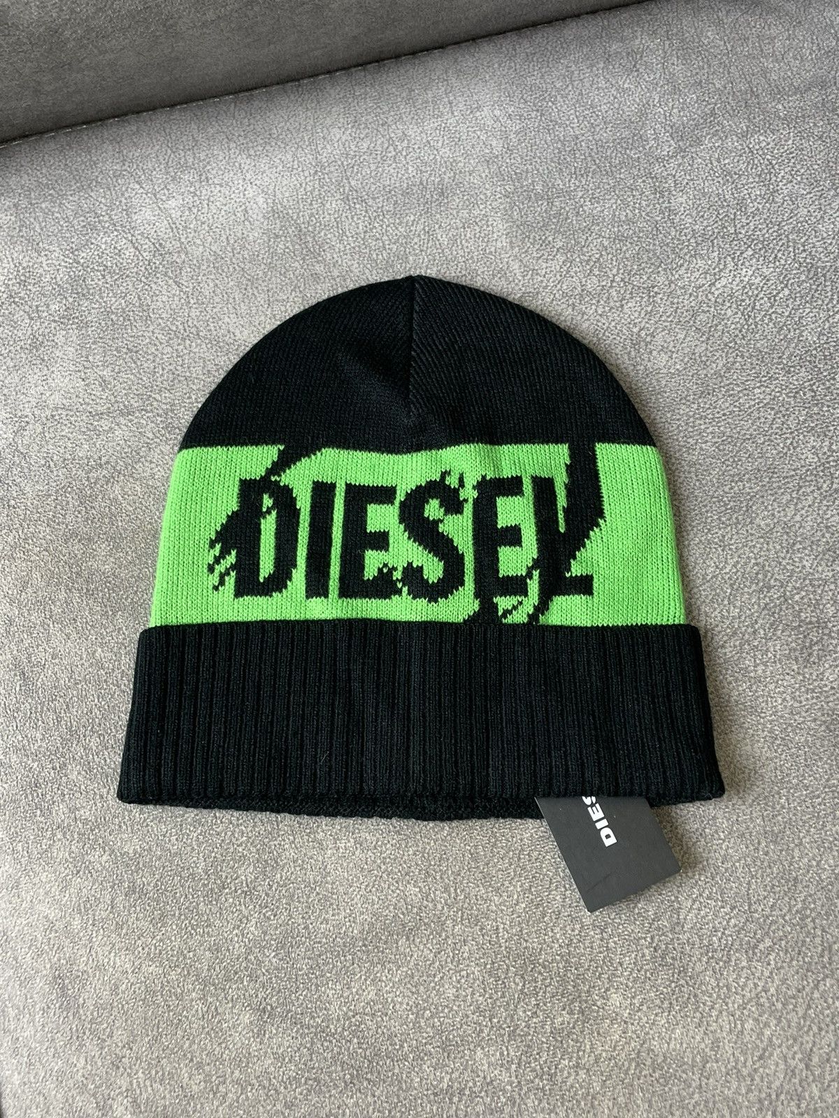 Diesel Diesel Black Logo Beanie Hat Size ONE SIZE - 1 Thumbnail