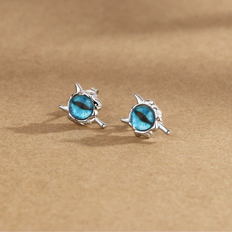 Jewelry × Sterling Silver Dragon Eye 925 silver Vibe Earrings One Pairs Chrome Jewelry Size ONE SIZE - 6 Thumbnail