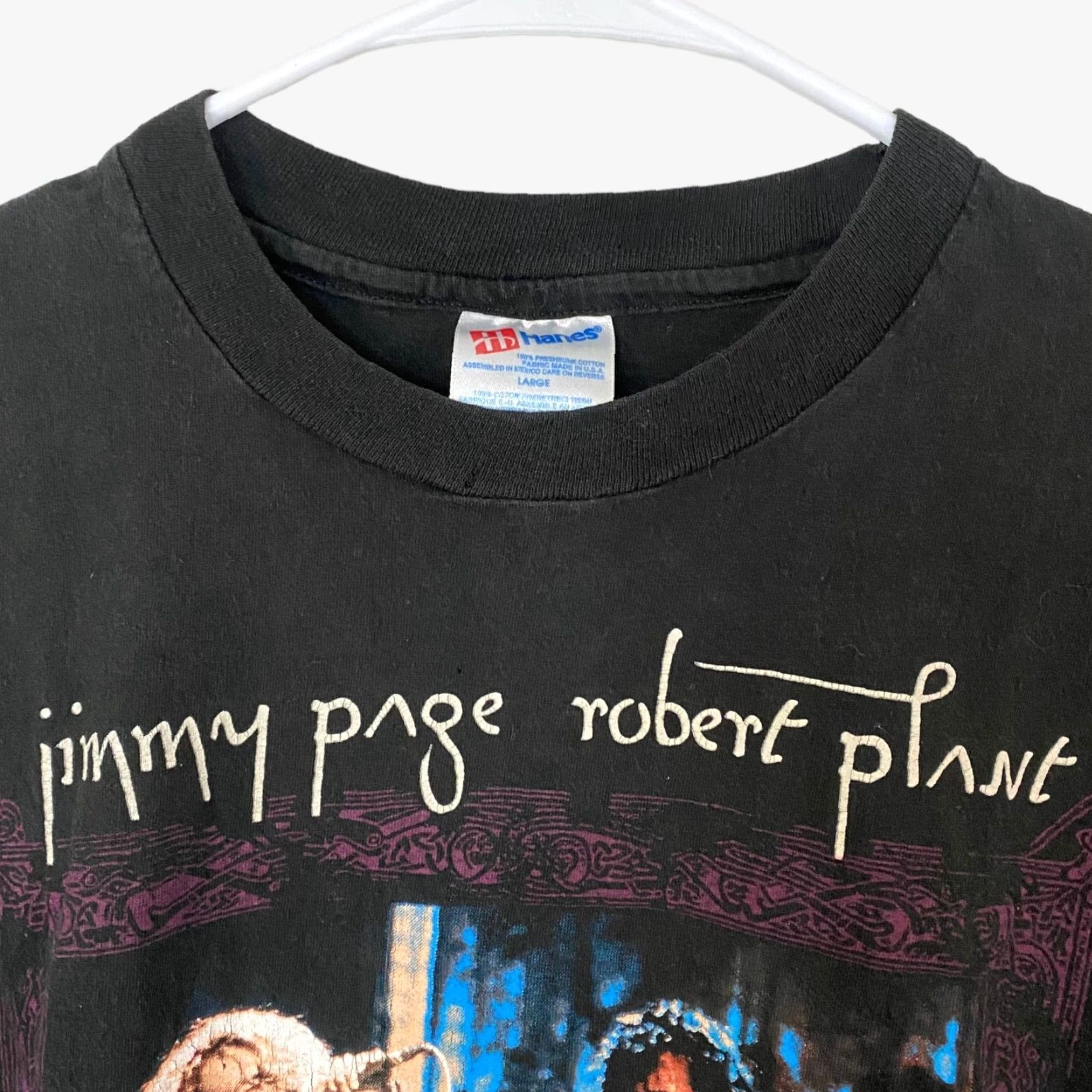 Vintage VINTAGE Jimmy Page Robert Plant No Quarter World Tour T Shirt Mens Large L Black 1995 90s Music Rock Tour Mens Tshirt Vintage Double-Sided Size US L / EU 52-54 / 3 - 4 Thumbnail