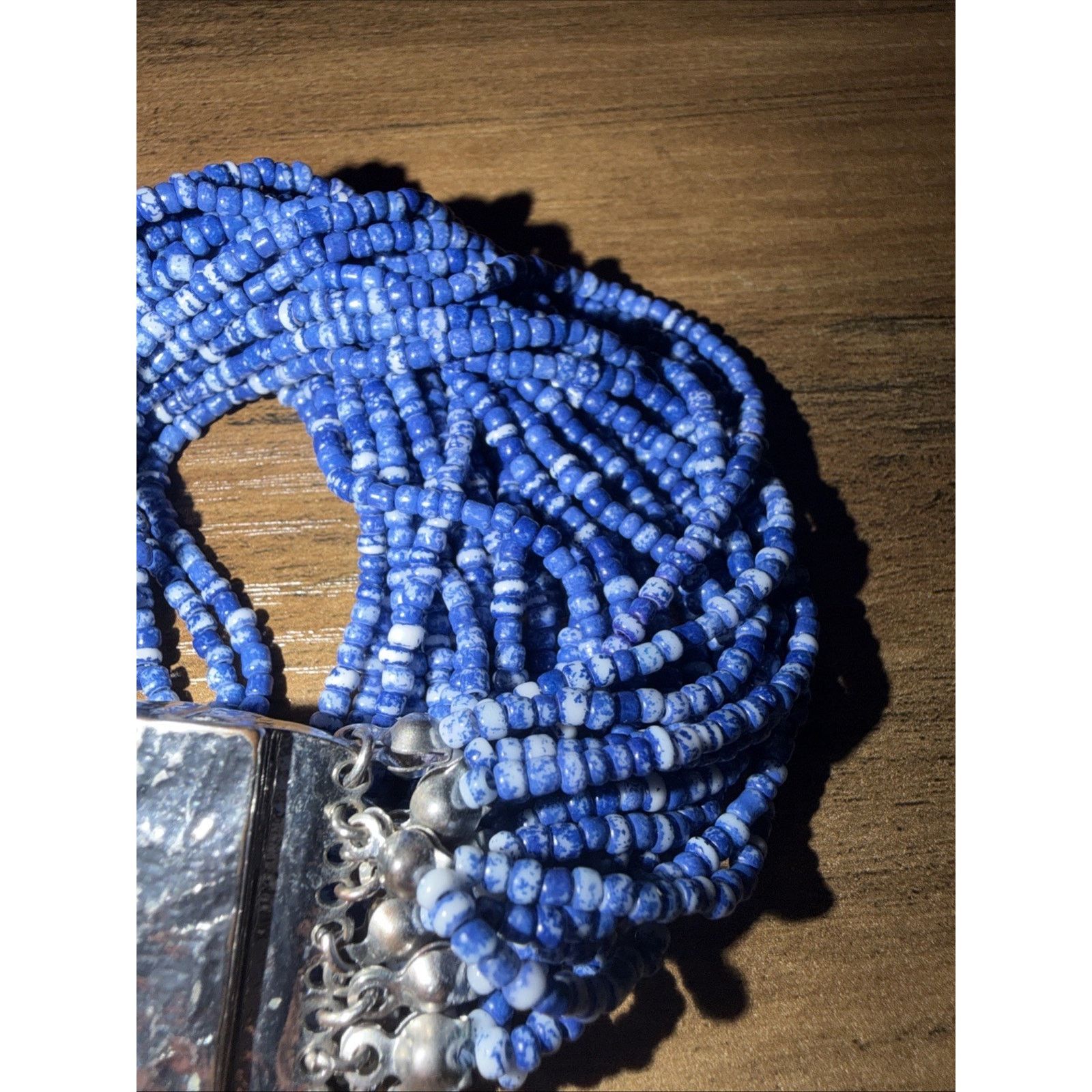 The Unbranded Brand ERMISH Blue Beaded Stretch Bracelet Magnetic Clasp Size ONE SIZE - 7 Thumbnail