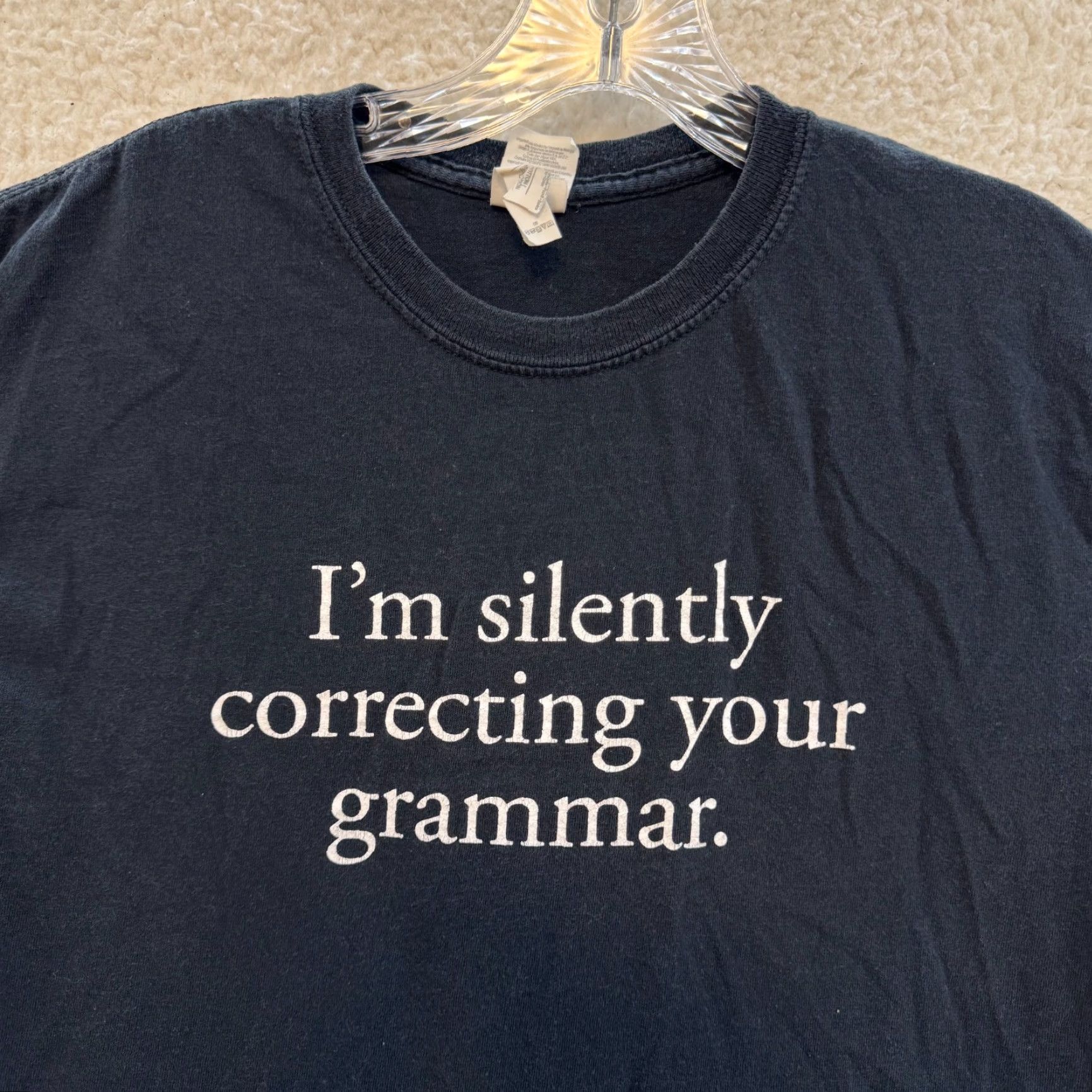 Gildan Gildan Black T-Shirt Medium Funny Humor Joke Silently Correcting Grammar Mens T-Shirt Black M Size US M / EU 48-50 / 2 - 3 Thumbnail