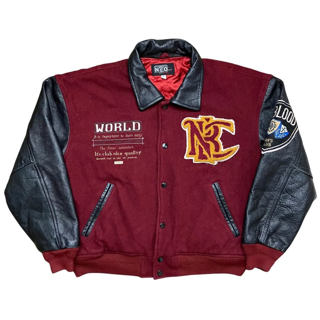 Vintage Neo Blood Japan Varsity Sleeve Leather Jacket