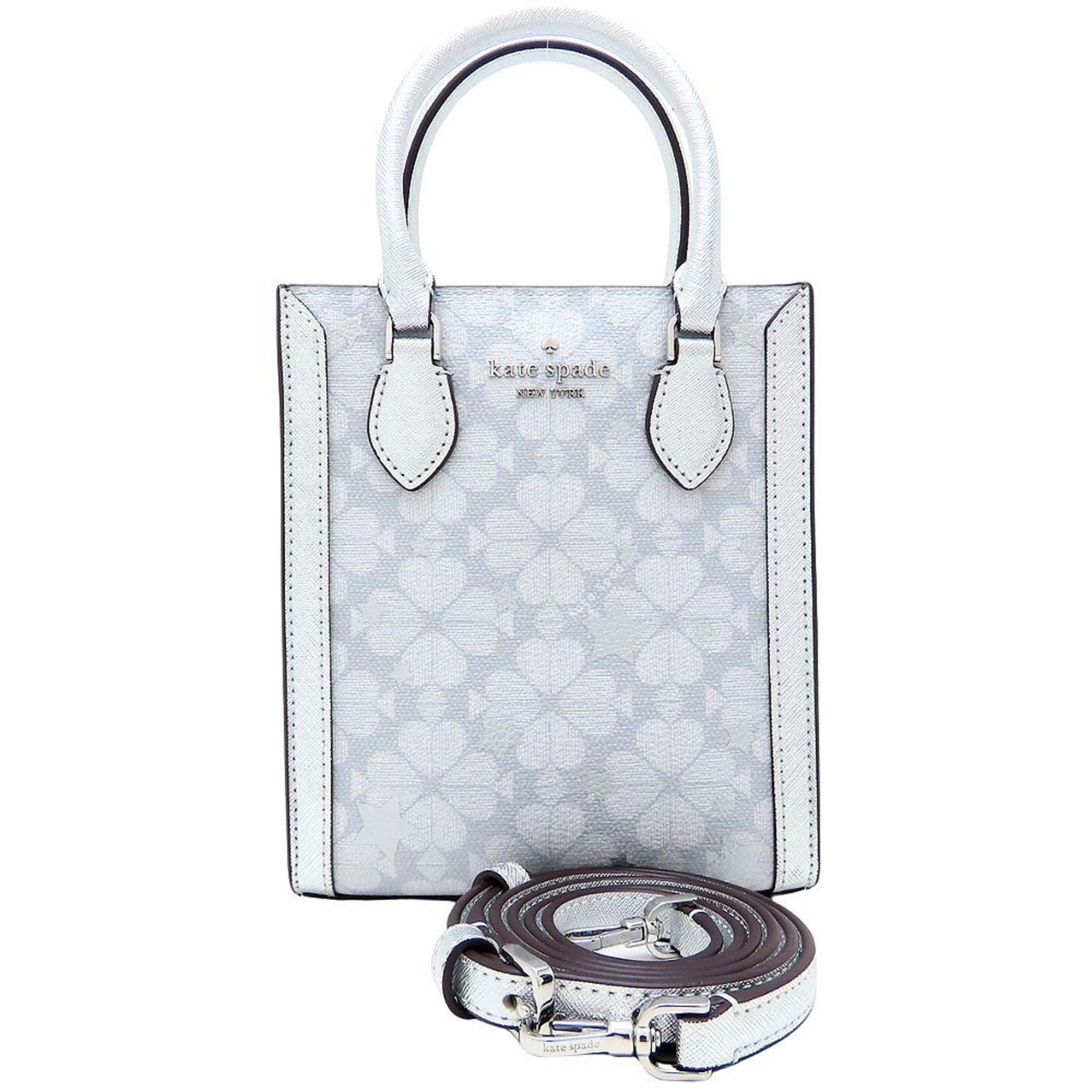 Kate Spade Flower Star Toss Mini Tote Shoulder Bag Platinum Gray Multi 352329 in Grey, Women's