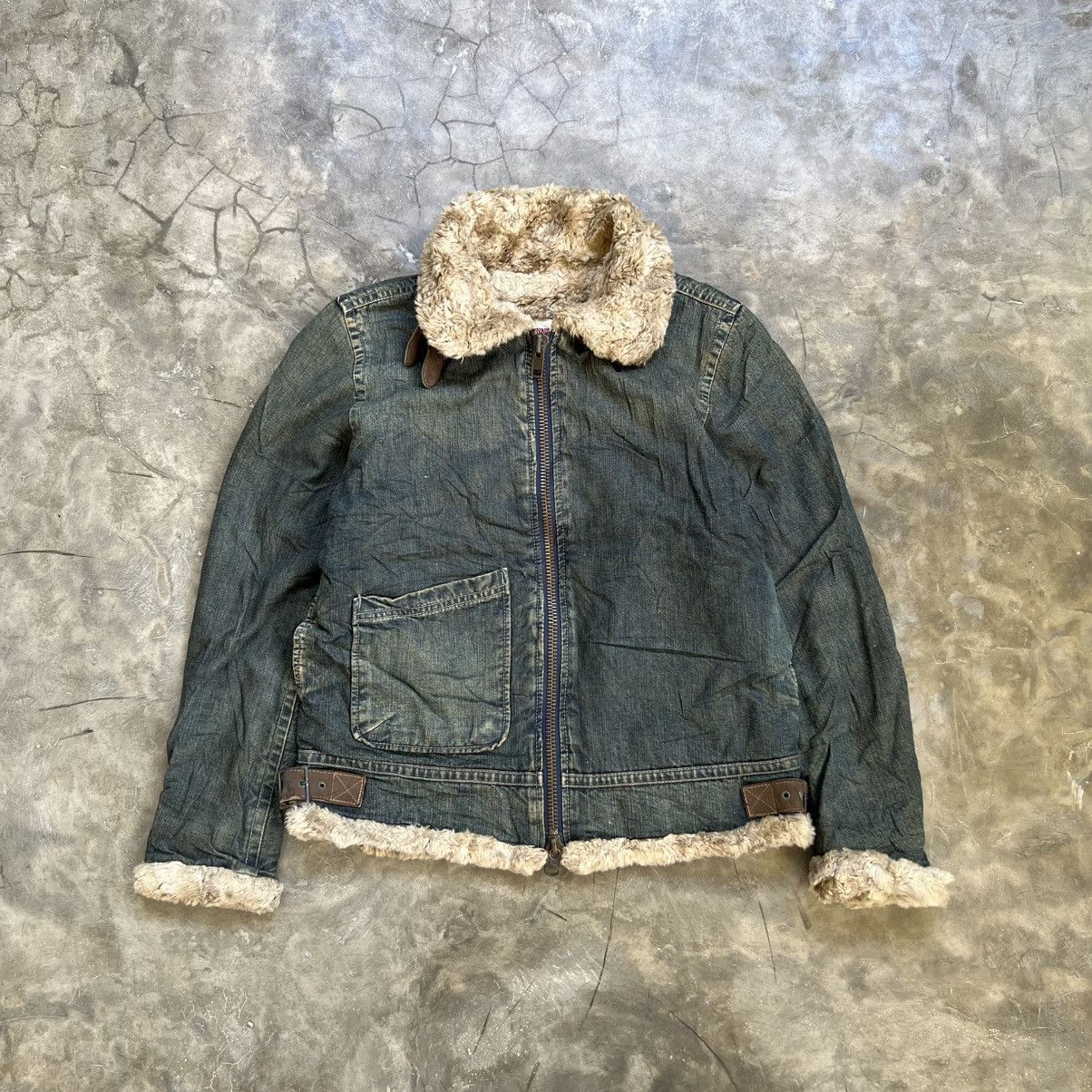 Johnbull Vintage Johnbull Distressed Denim Jacket Fur Zipper Size US M / EU 48-50 / 2 - 2 Thumbnail