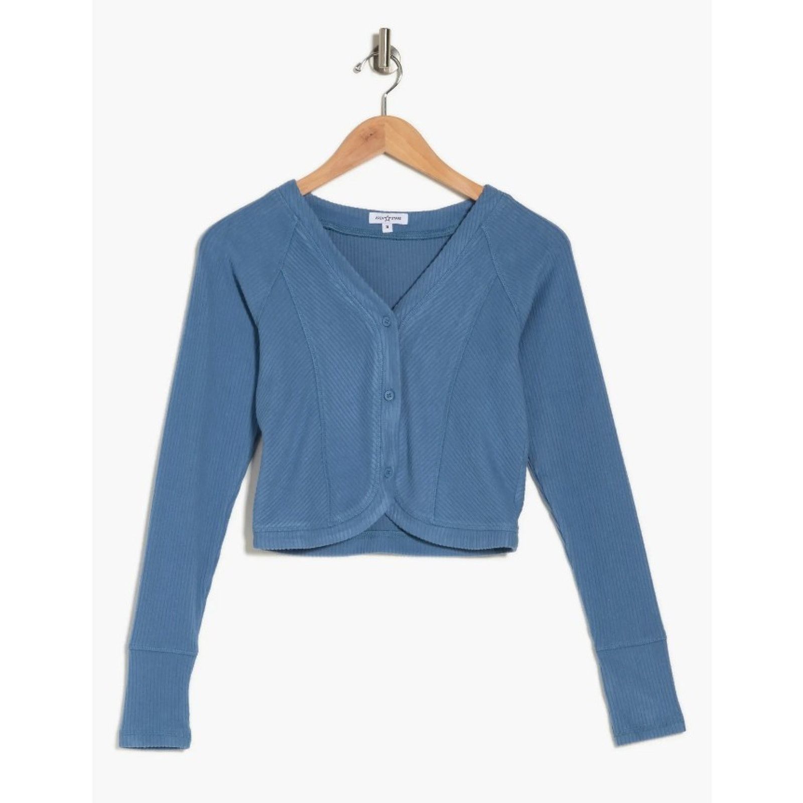 Other NWT Women's Area Stars Blue Ribbed BF Top, Large Size L / US 10 / IT 46 - 2 Thumbnail