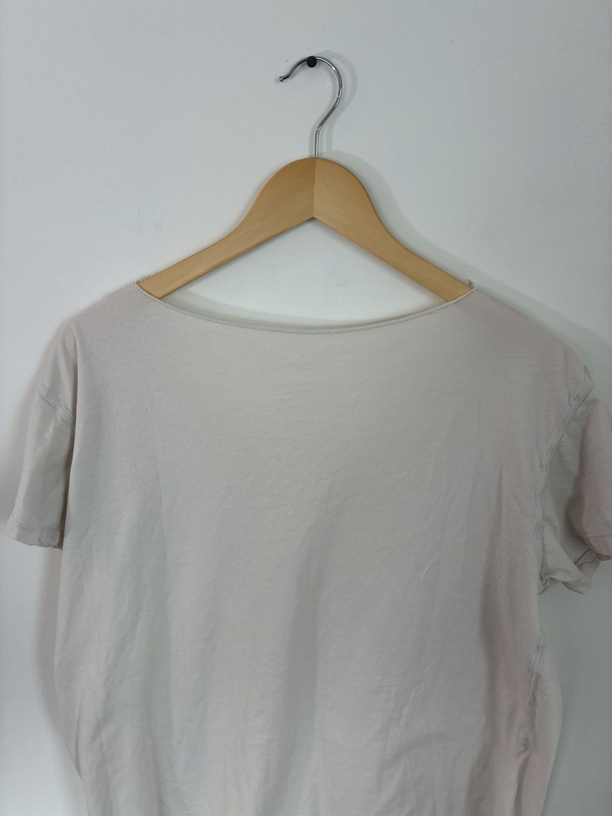 Vintage Thrashed Blank White Basic Scoop Neck Distressed Tee Size US L / EU 52-54 / 3 - 5 Thumbnail