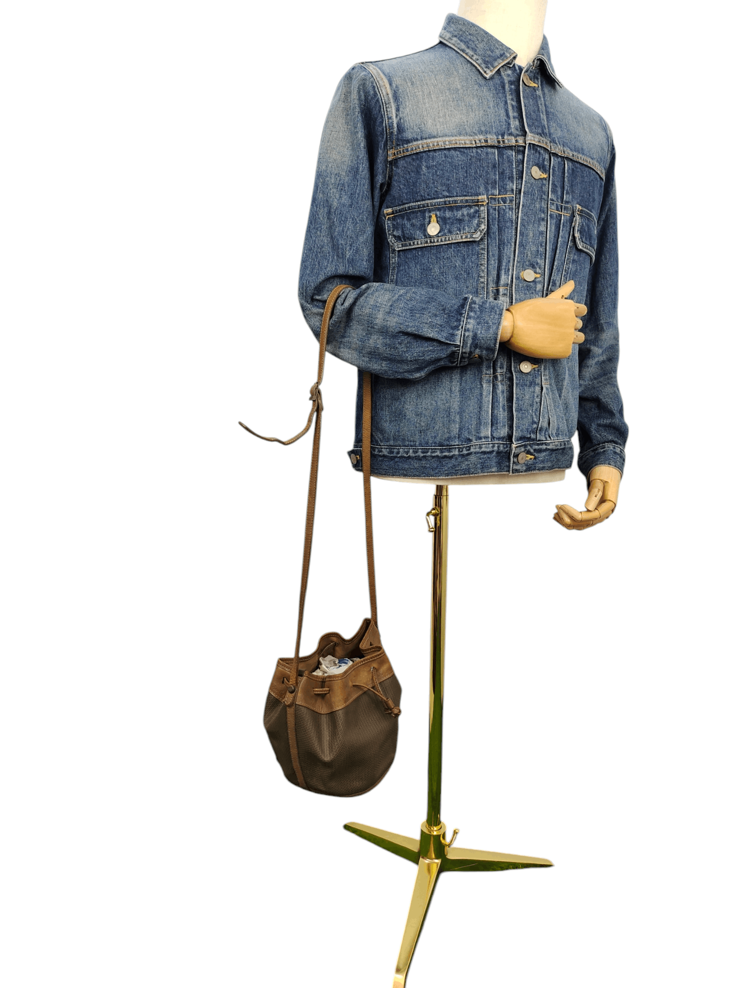 Charles Jourdan Vintage Charles Jourdan Patina Leather Bucket Mini Bag Size ONE SIZE - 3 Thumbnail