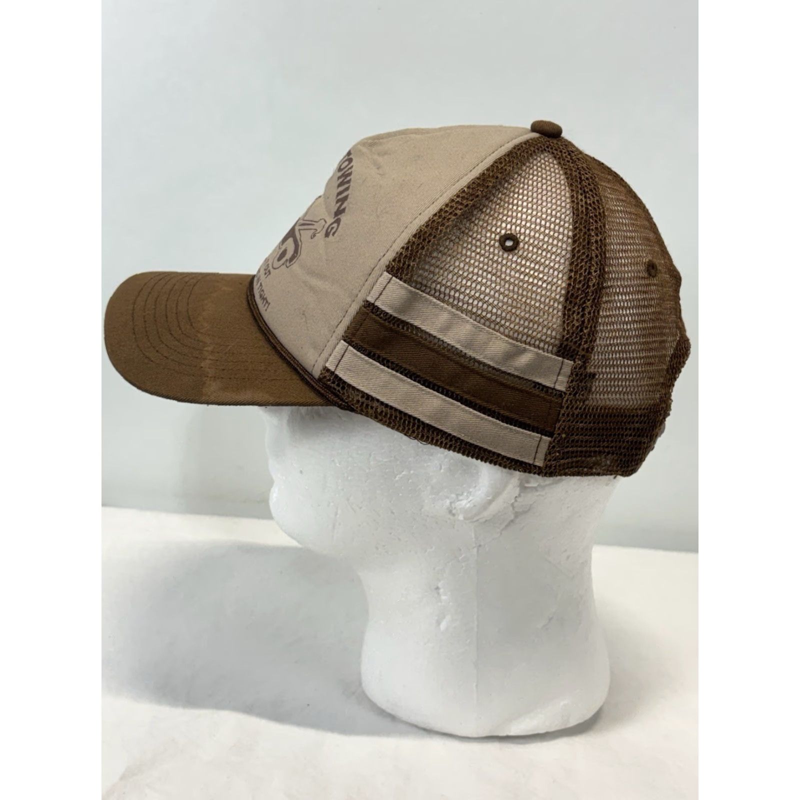 Vintage American Vintage Vintage Camel Towing Hat Cap Snapback Brown Trucker Striped Funny Size ONE SIZE - 3 Thumbnail