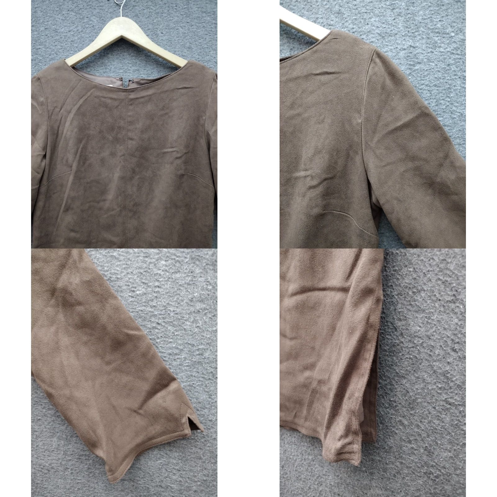 Velvet David Warren 3/4 Sleeve Round Neck Solid Brown Velvet Midi Zip Back Size 6 Dress Vintage Womens Brown Velvet Midi Zip Back 3/4 Sleeve Size M / US 6-8 / IT 42-44 - 8 Thumbnail