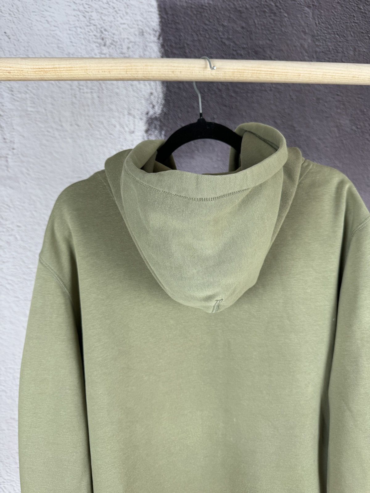 Nike × Vintage Nike vintage Y2K khaki green small logo hoodie swoosh drill Size US XL / EU 56 / 4 - 14 Thumbnail