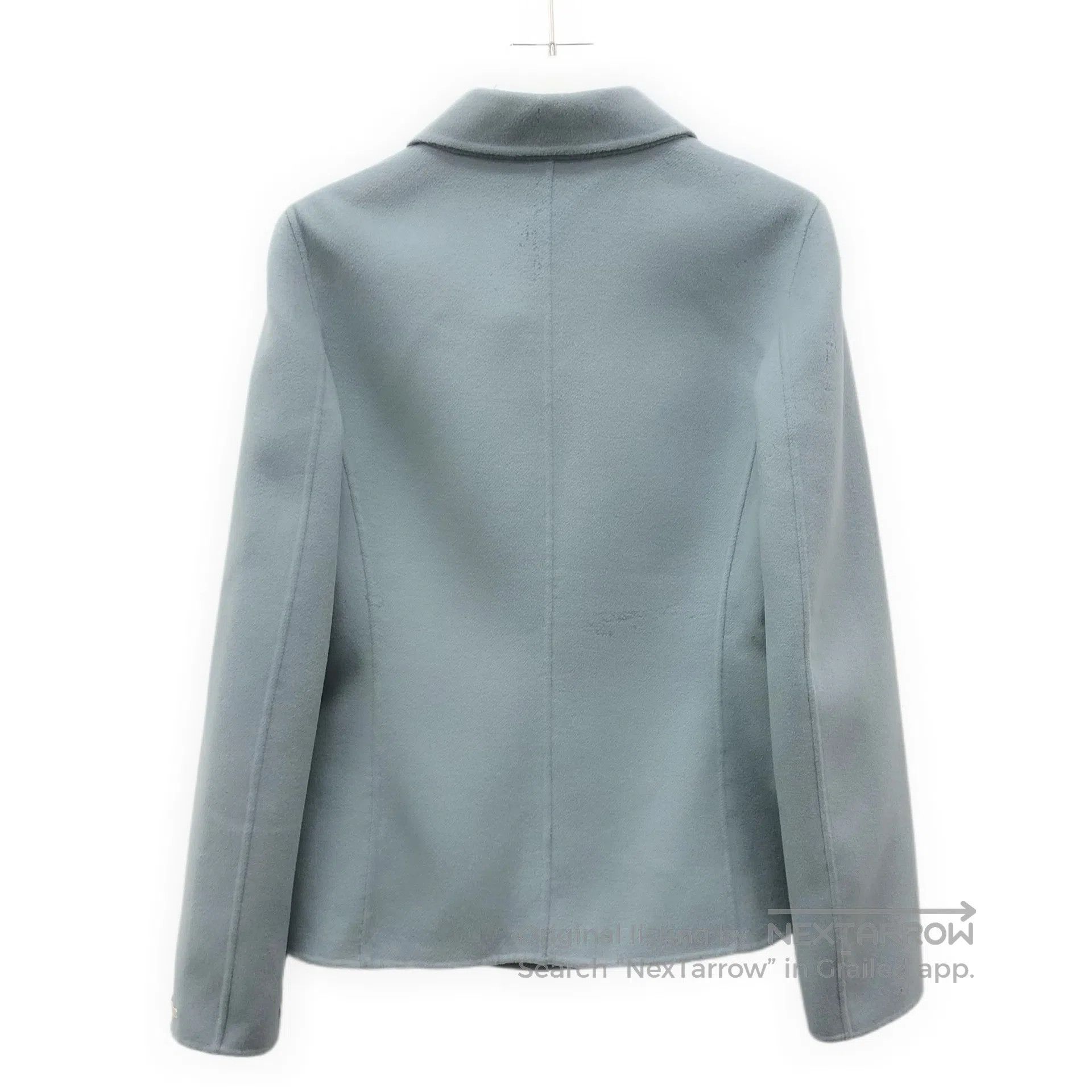 Max Mara Max Mara Blue Wool Collar Single-Breasted Long-Sleeve Coat Size S / US 4 / IT 40 - 2 Thumbnail