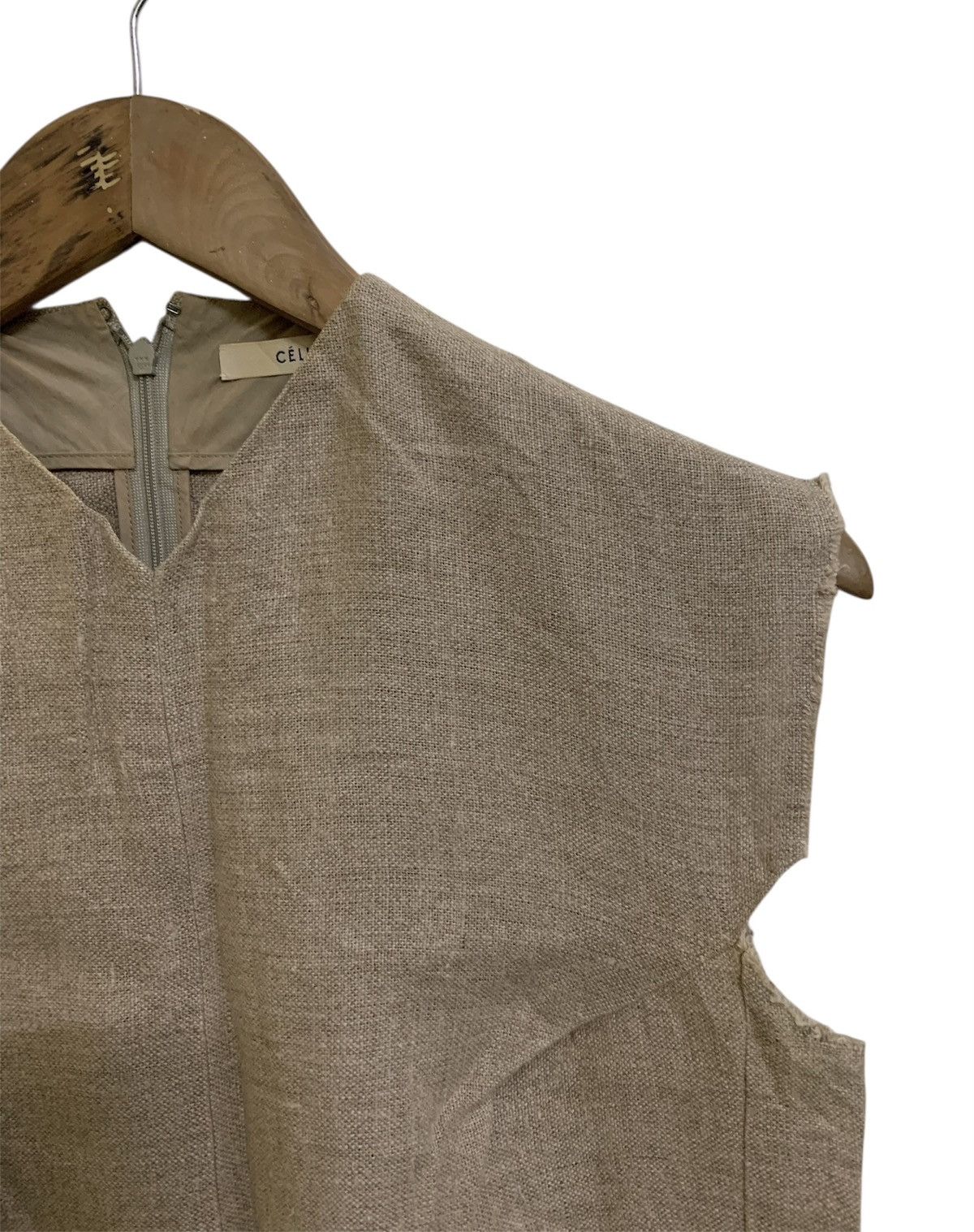 Celine 💥Celine Phoebe Philo Linen Gilet Beige Tank Top Size S / US 4 / IT 40 - 4 Thumbnail