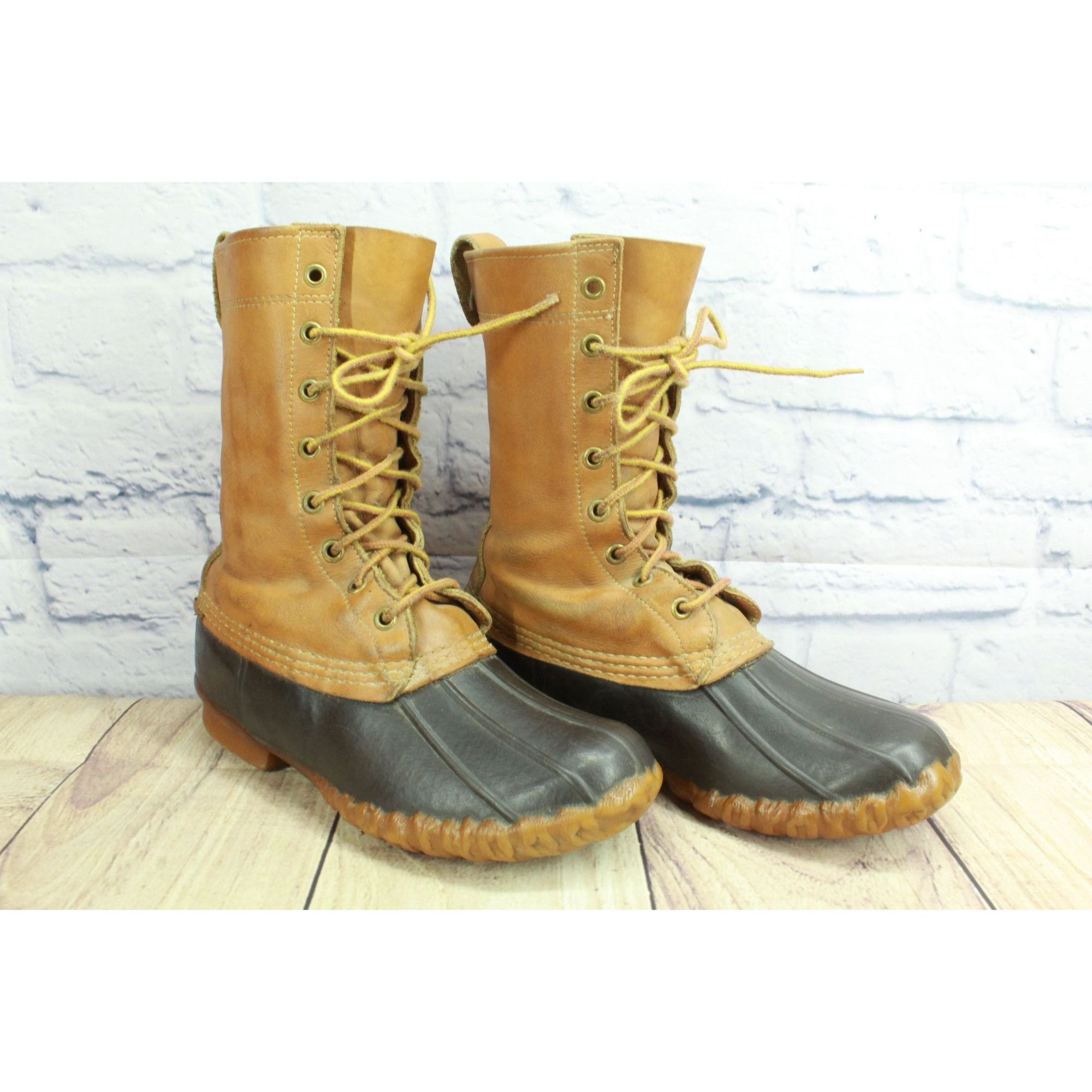 L.L. Bean × Leather Vintage LL Bean Leather Unlined Mid Calf Hunting Duck Boots Size US 5 / IT 35 - 3 Thumbnail
