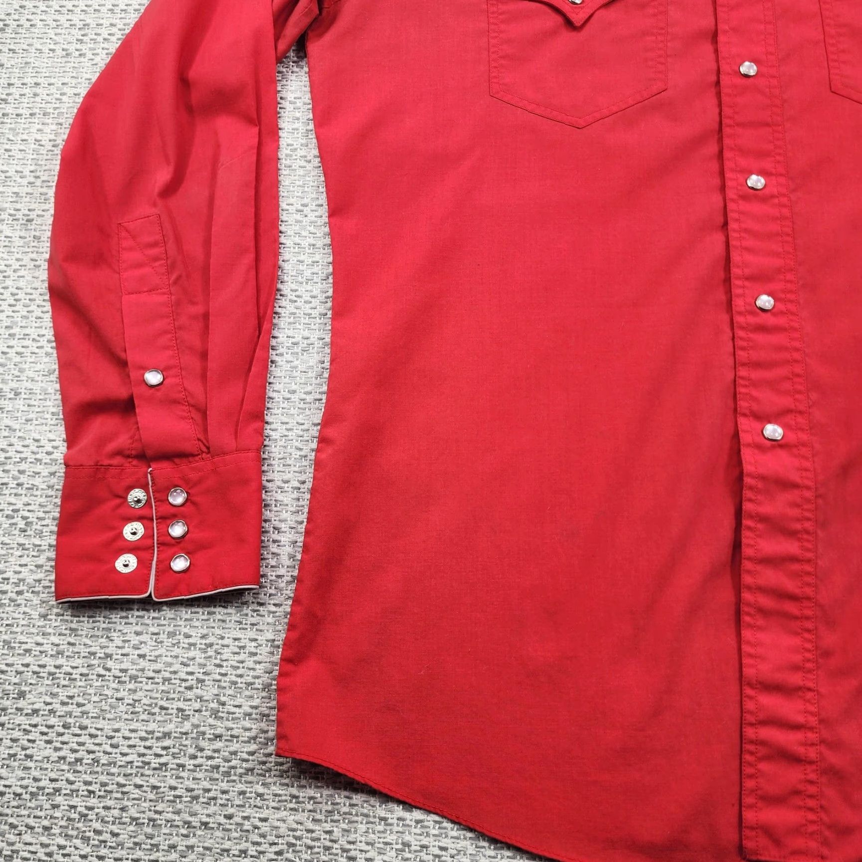 Vintage Kennington Rockin K Ranchwear Shirt Mens L Pearl Snap Long Sleeve Embroidered Red Cowboy Western Size US L / EU 52-54 / 3 - 3 Thumbnail