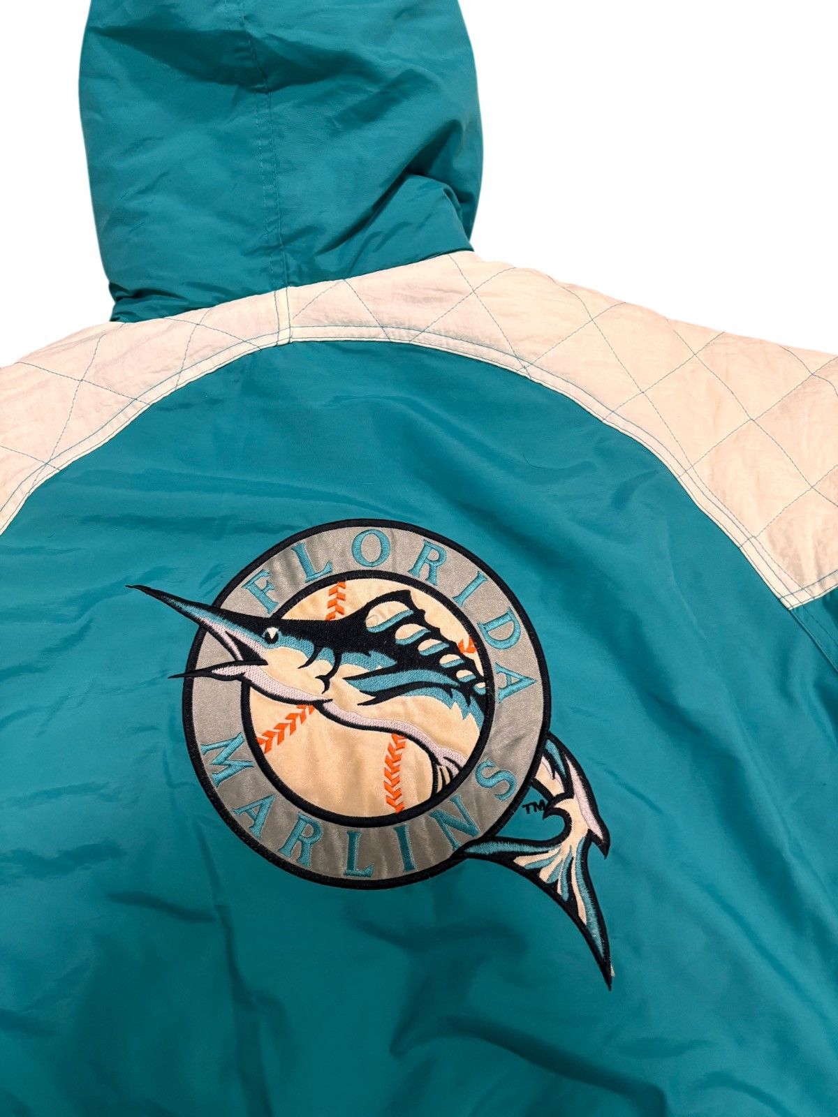 Starter Vintage 90s Florida Marlins Starter Puffer Jacket Mens L Size US L / EU 52-54 / 3 - 11 Thumbnail