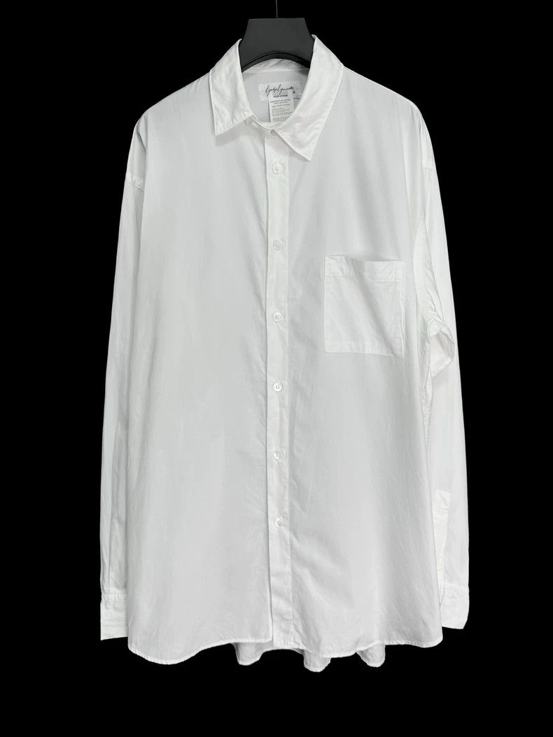 Yohji Yamamoto Yohji Yamamoto 80s Maru Text Anamorphic Neck Shirt 2505-Nex Size US M / EU 48-50 / 2 - 1 Thumbnail