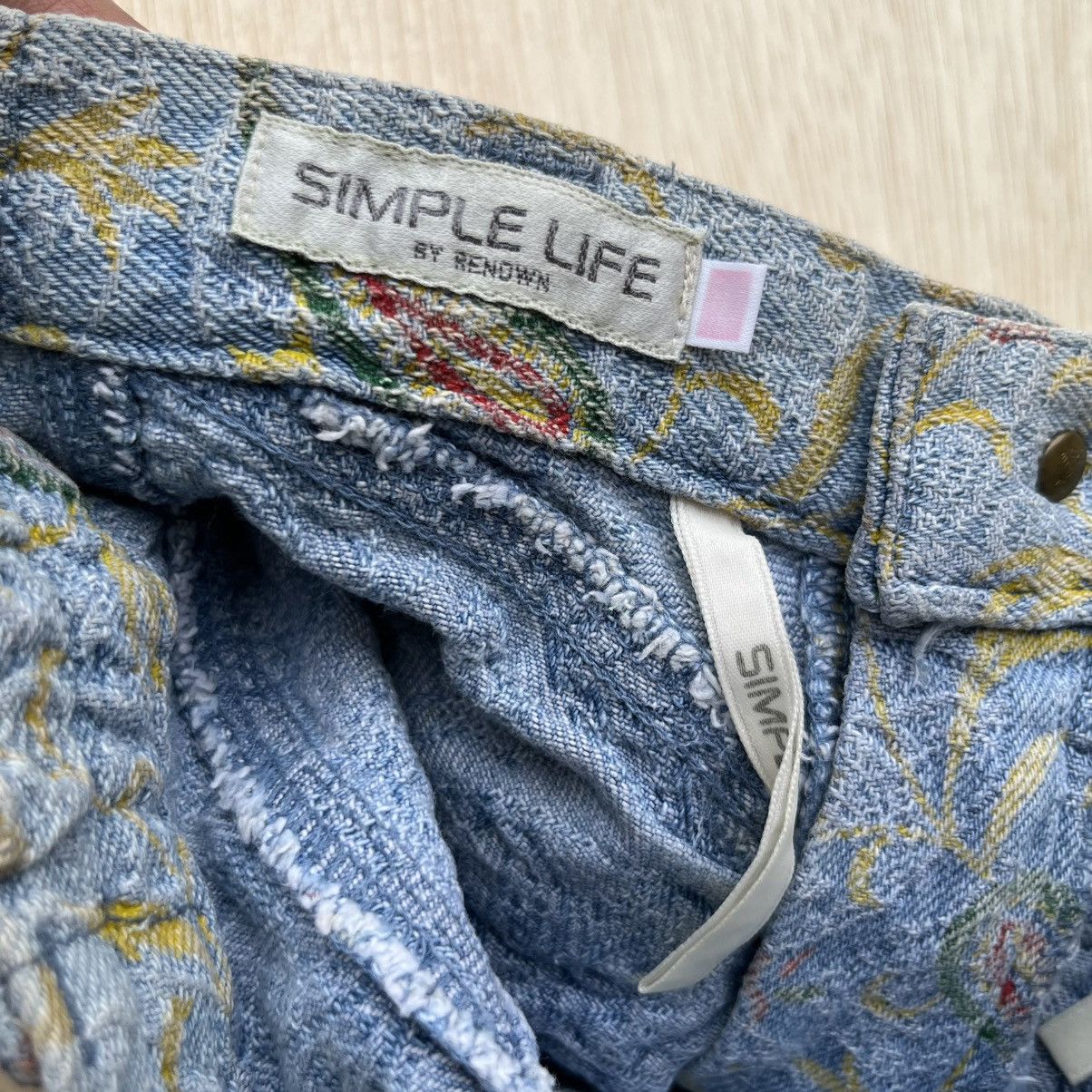 If Six Was Nine SIMPLE LIFE PAISLEY STITCHED HIGHWAIST BAGGY DENIM Size 27" / US 4 / IT 40 - 3 Thumbnail
