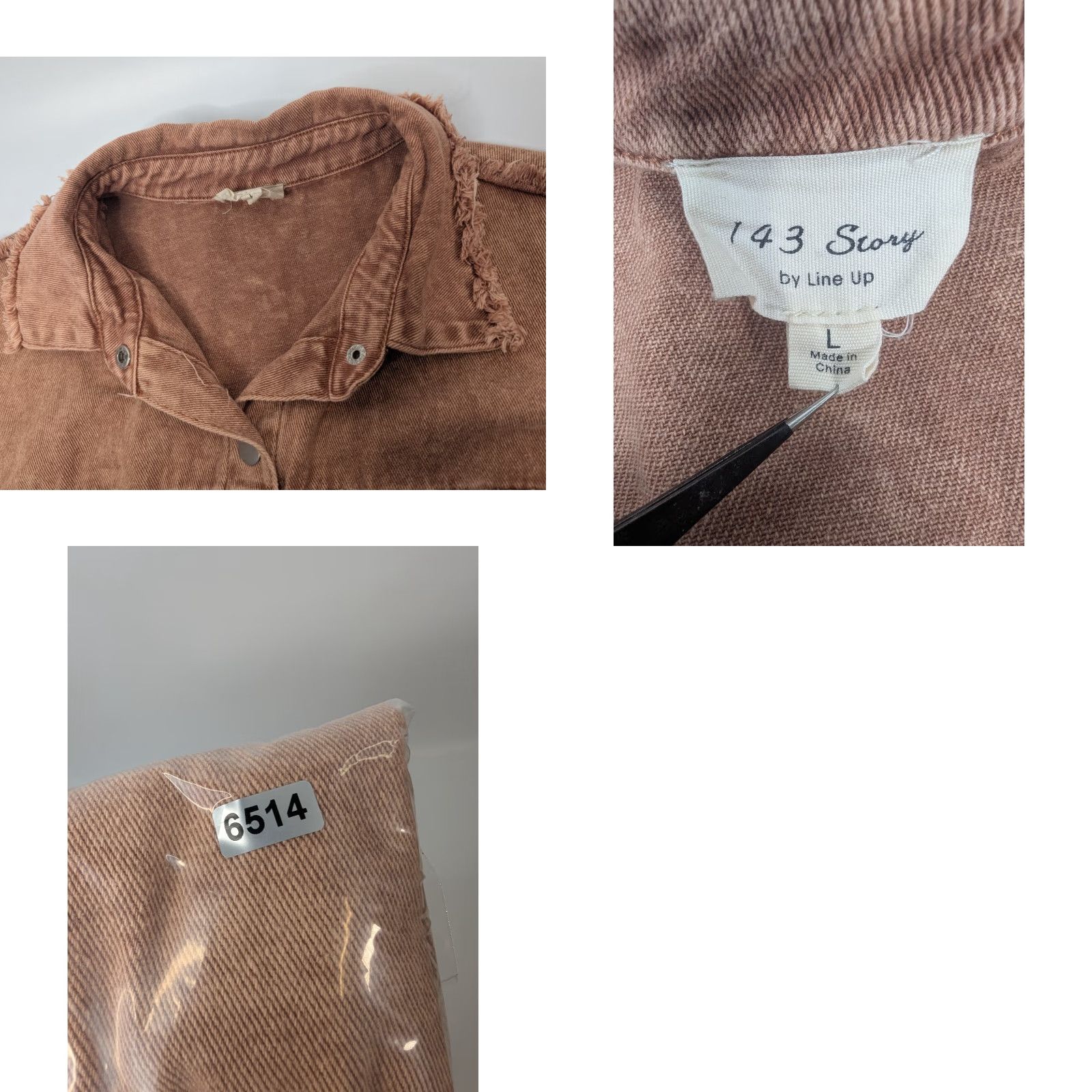 Vintage 143 Story by Line Up Shacket Shirt Jacket L Rust Fringe Snap Pocket Western 90s Womens Size L / US 10 / IT 46 - 8 Thumbnail