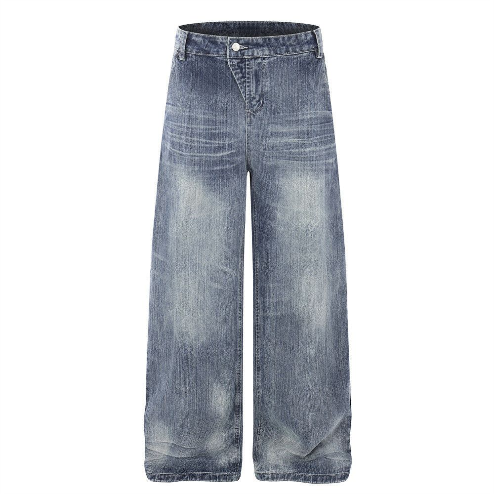 Jean Punk Retro Gradient Washed Wide-Leg Jeans for Men Size US 32 / EU 48 - 1 Thumbnail