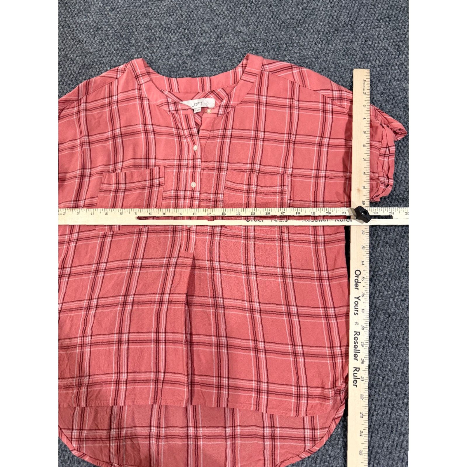 Loft **LOFT Women's Medium Pink Plaid Button Up Blouse** User: **Medium LOFT Women's Pink Plaid Button Up Blouse** Size M / US 6-8 / IT 42-44 - 4 Thumbnail