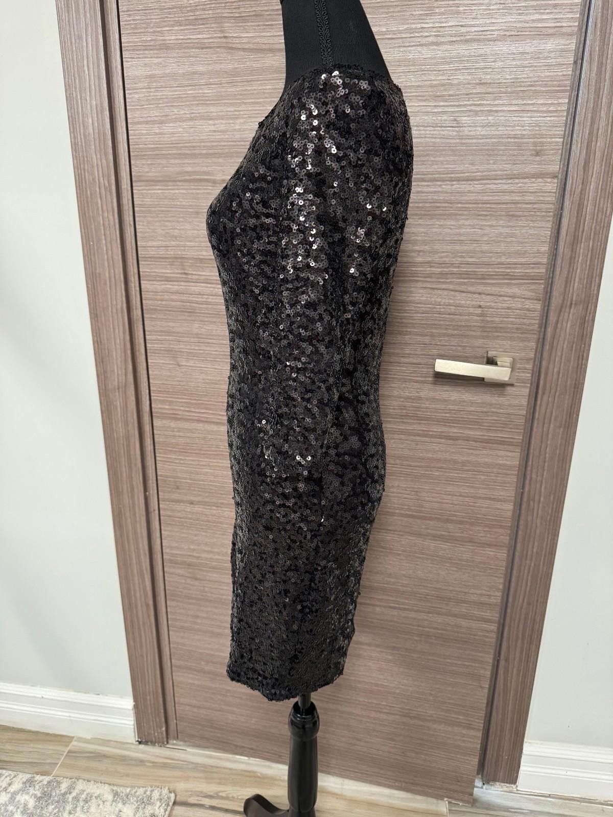Other BB Dakota Black Sequin Bodycon Dress Size S 3/4 Sleeve Size S / US 4 / IT 40 - 5 Thumbnail