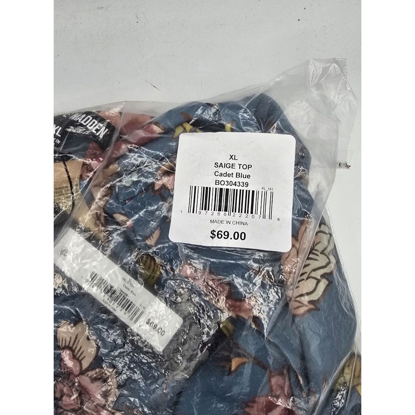 Steve Madden Steve Madden Saige Floral Peplum Top Cadet Blue Size XL Brand New BO304339 Size XL / US 12-14 / IT 48-50 - 5 Thumbnail