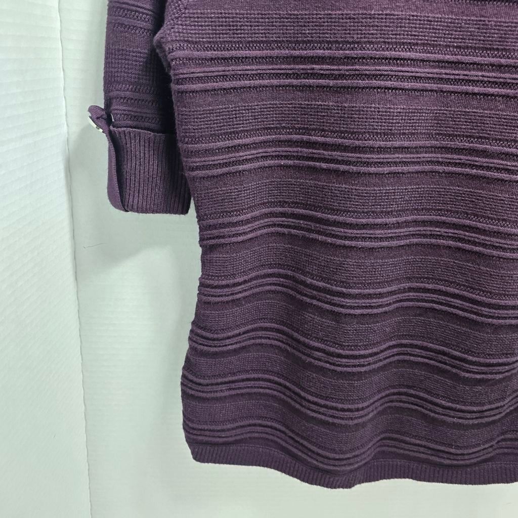 Apt. 9 Women's APT. 9 Purple Ribbed Crew Neck Sweater XS Size XS / US 0-2 / IT 36-38 - 3 Thumbnail