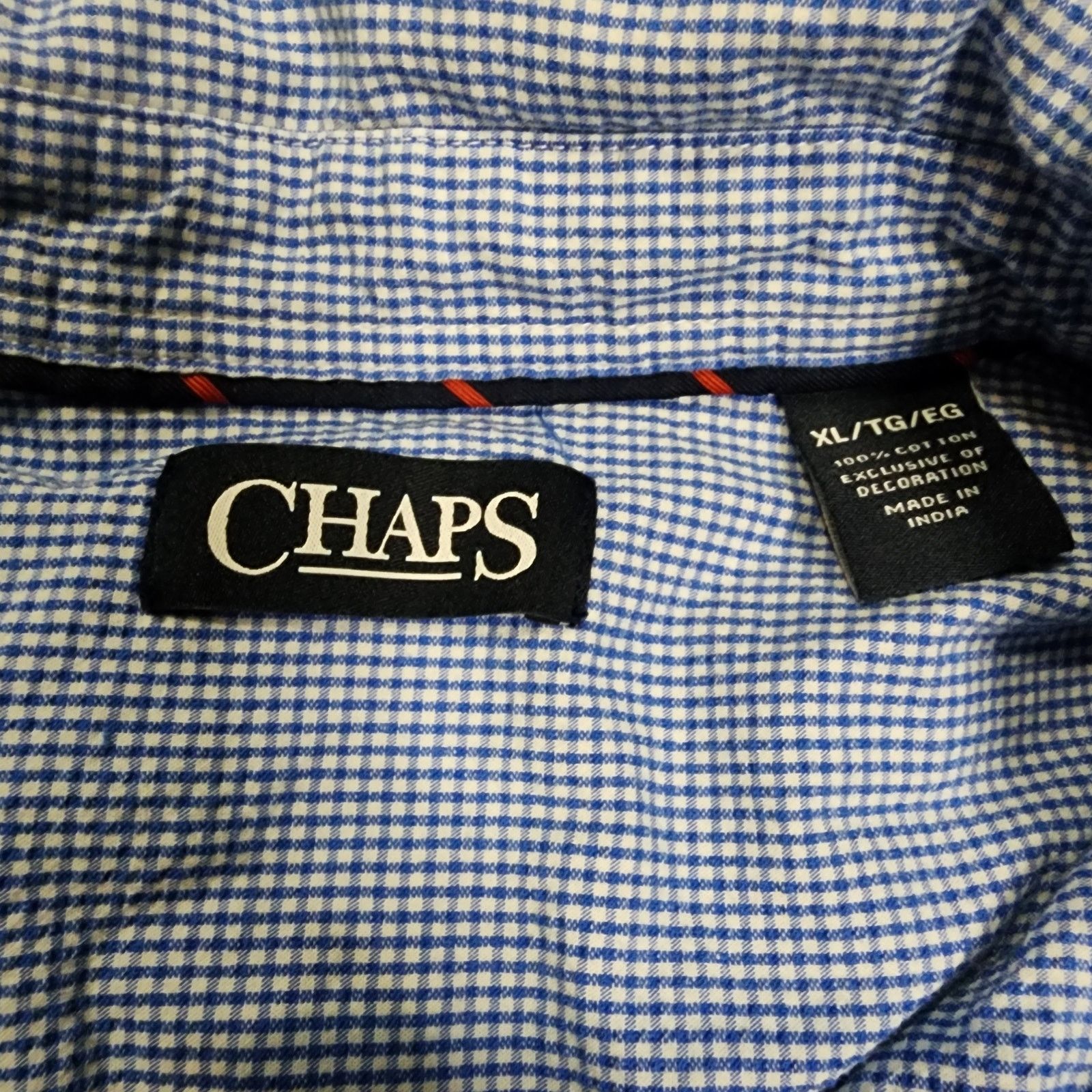 Chaps Chaps seersucker button up shirt embroidered XL 2376 Size US XL / EU 56 / 4 - 6 Thumbnail