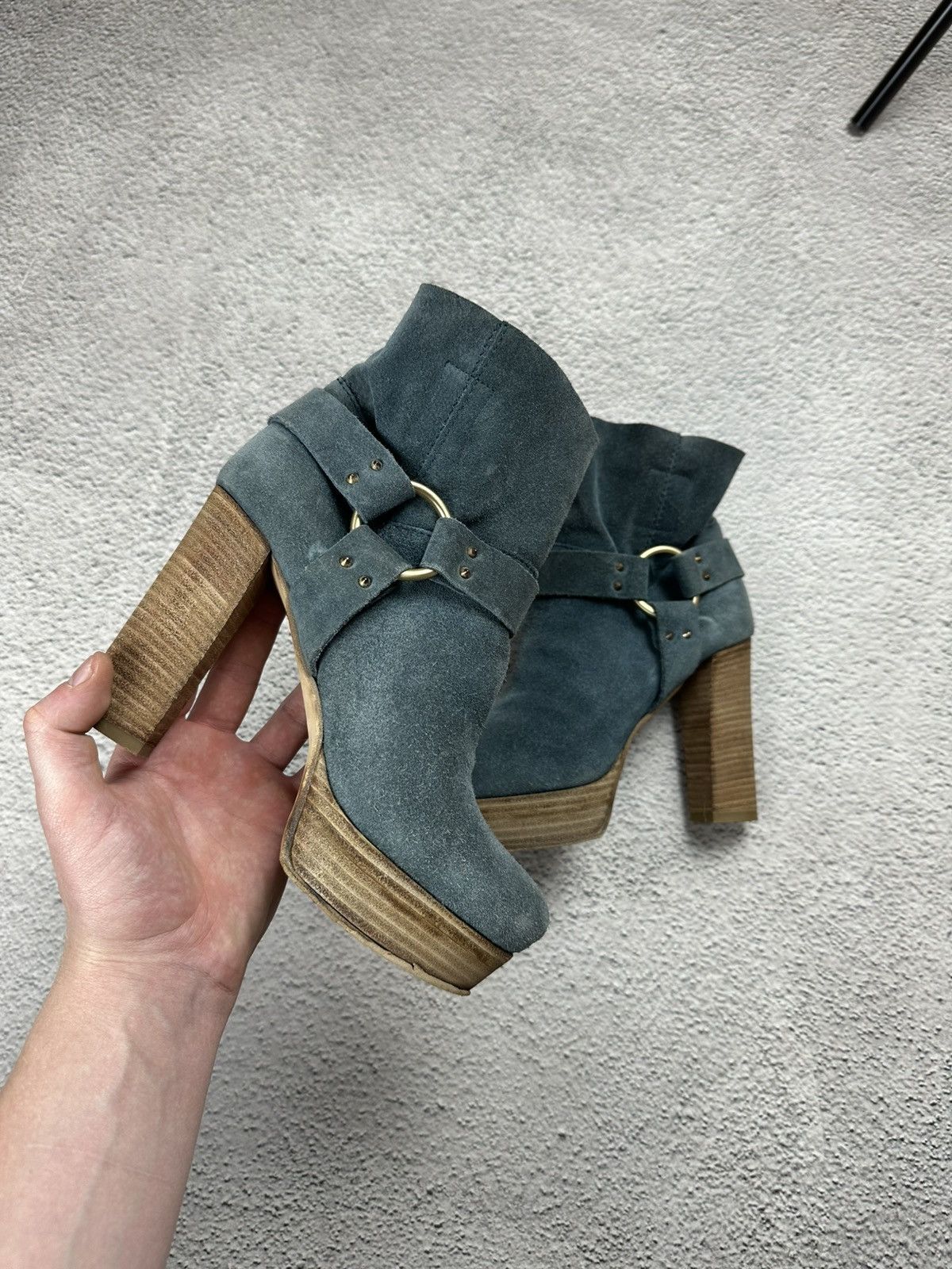 Other VTG A.S. 98 Style Boots Heels Suede Platform Hype Old Money Size US 6 / IT 36 - 2 Thumbnail