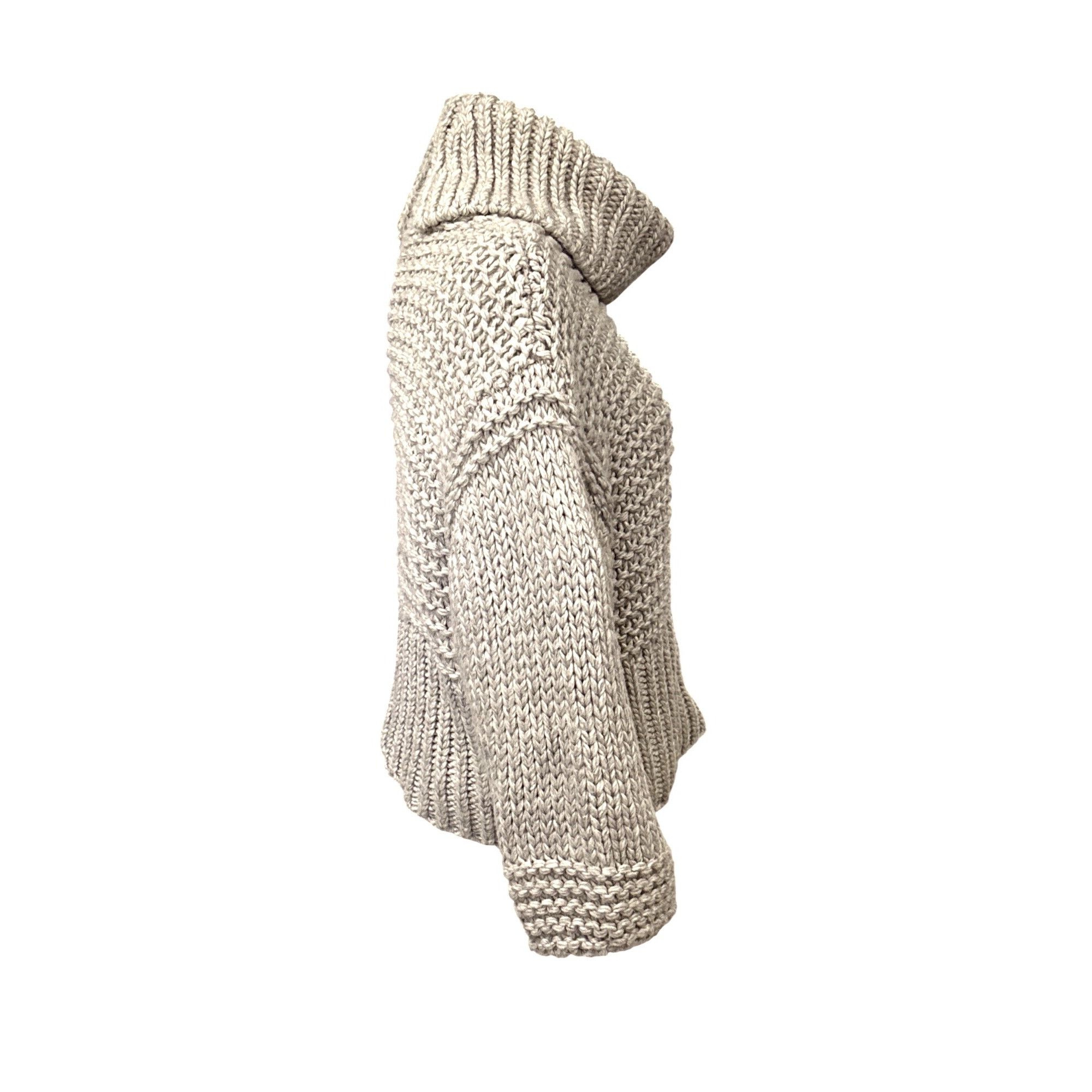 Other LUSH Small Oatmeal Chunky Turtleneck Sweater Cropped Texture Size S / US 4 / IT 40 - 5 Thumbnail
