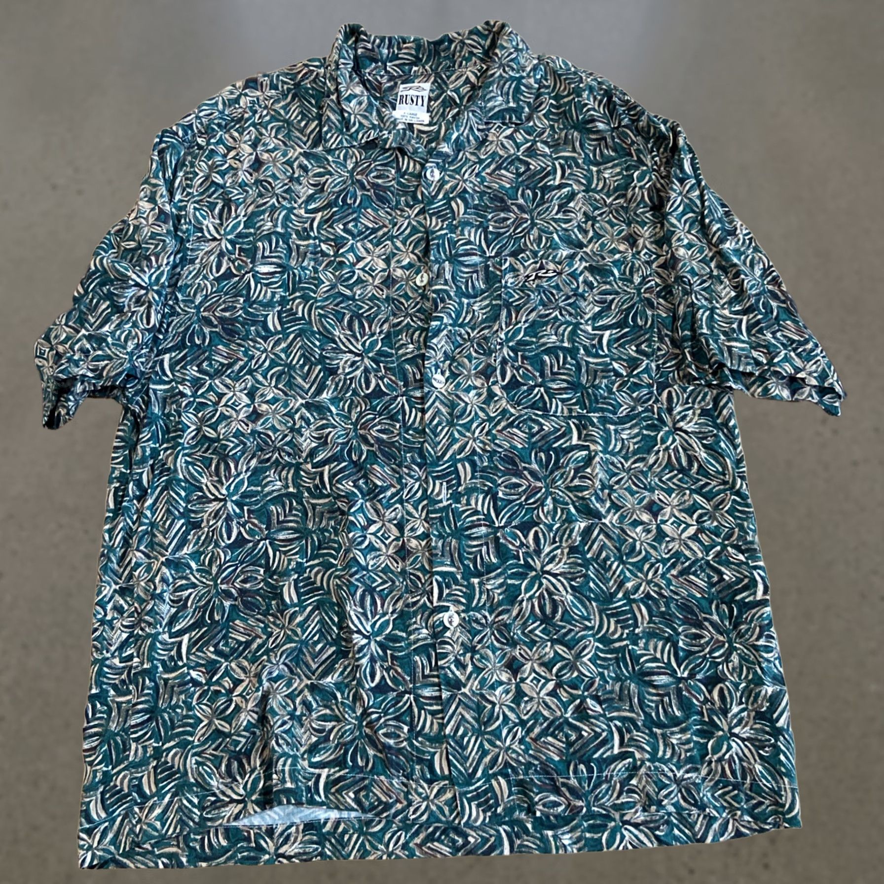 Rusty VINTAGE Rusty Camp Shirt Mens XL Rayon Floral Hawaiian Aloha Skate Surf Y2K Size US XL / EU 56 / 4 - 1 Thumbnail