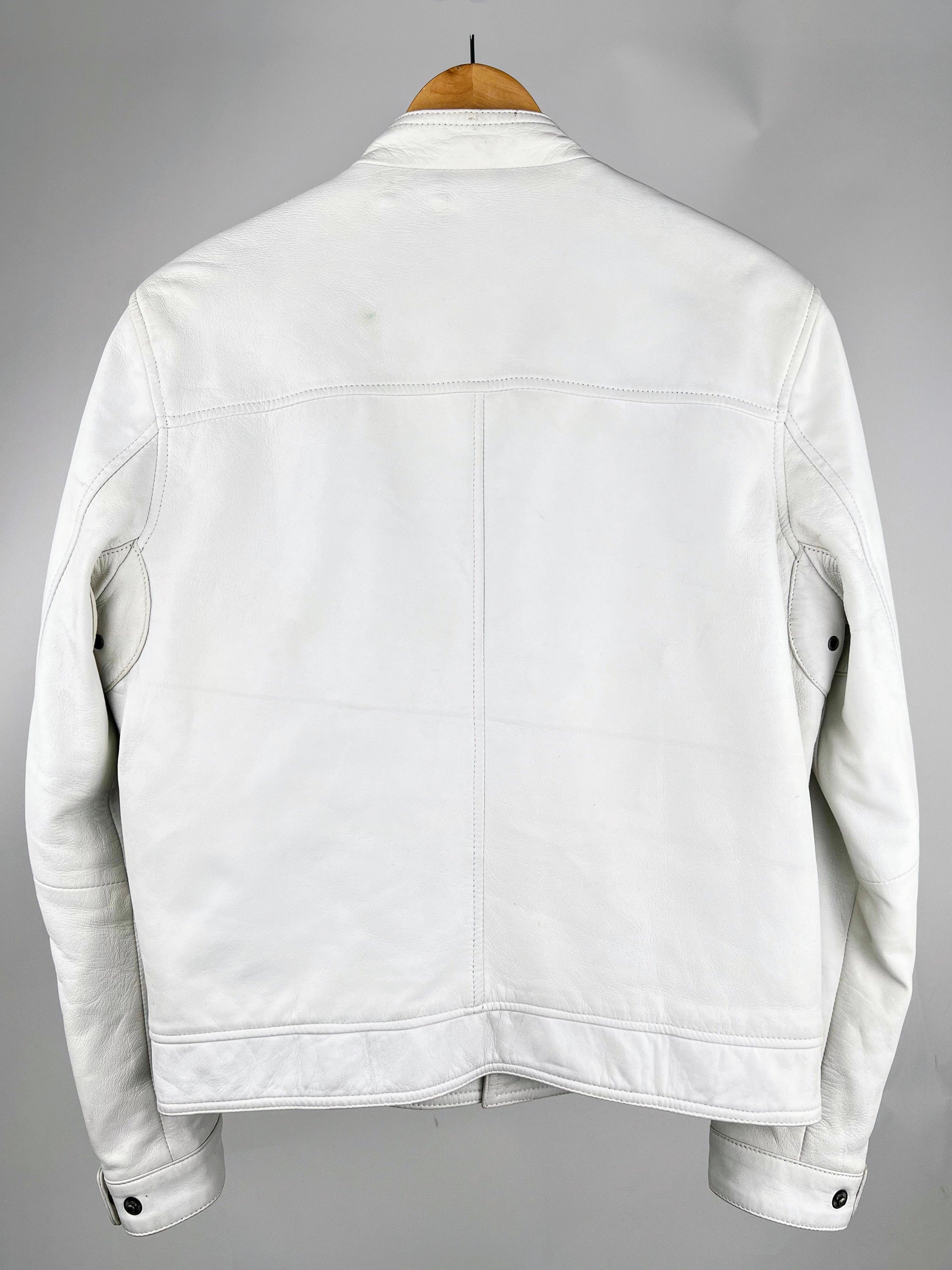 Genuine Leather Men's White Fashion Leather Jacket Size US L / EU 52-54 / 3 - 2 Thumbnail