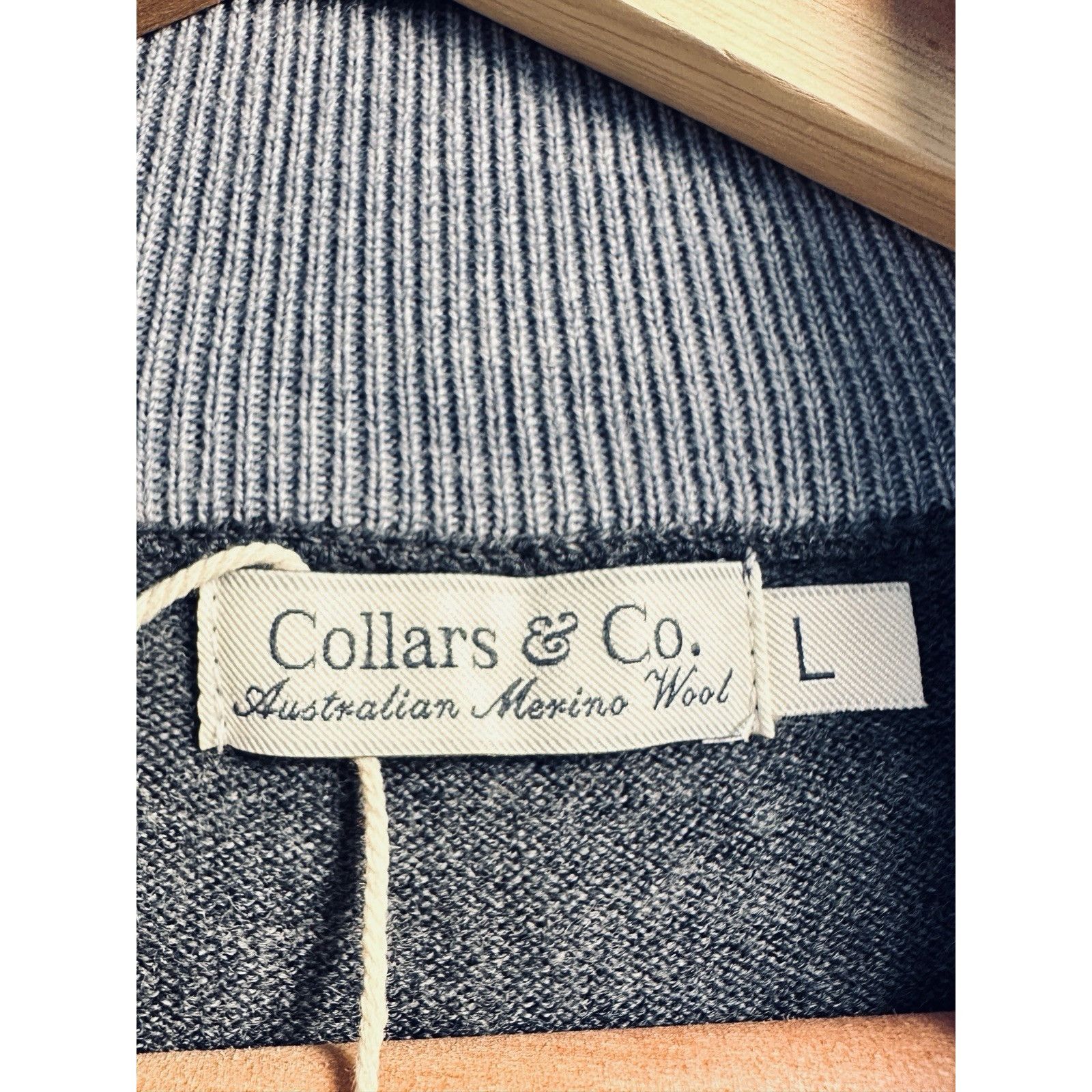 Other Collars & Co Australian Merino Wool Quarter Zip Sweater Gray Size US L / EU 52-54 / 3 - 7 Thumbnail