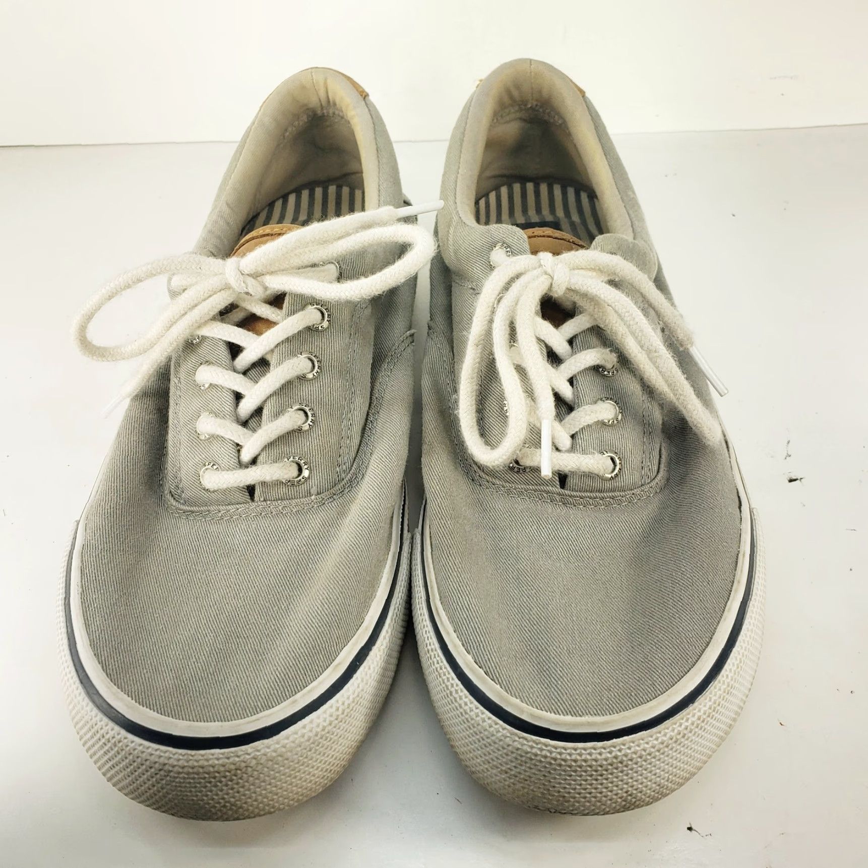 Sperry SPERRY Men’s Sneaker STS22045 Grey Striper II CVO Vulcanized Sneaker SIZE 11M Mens Casual Canvas Rubber Outsole Round Toe Lace Up M Gray Sneakers Size US 11 / EU 44 - 2 Thumbnail