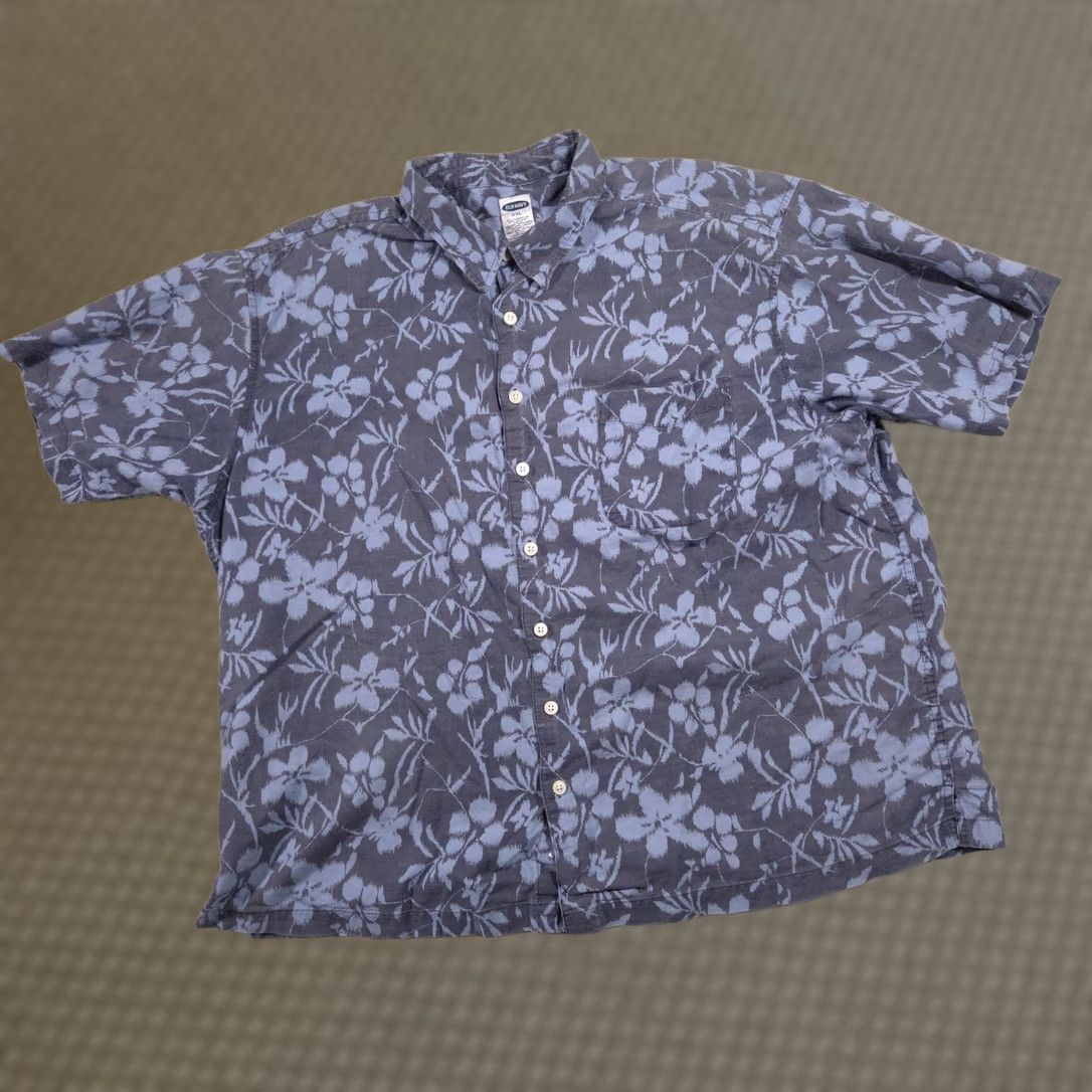 Old Navy Old Navy Shirt Mens 2XL Blue Floral Linen Button Front Short Sleeve Casual Size US XXL / EU 58 / 5 - 1 Thumbnail