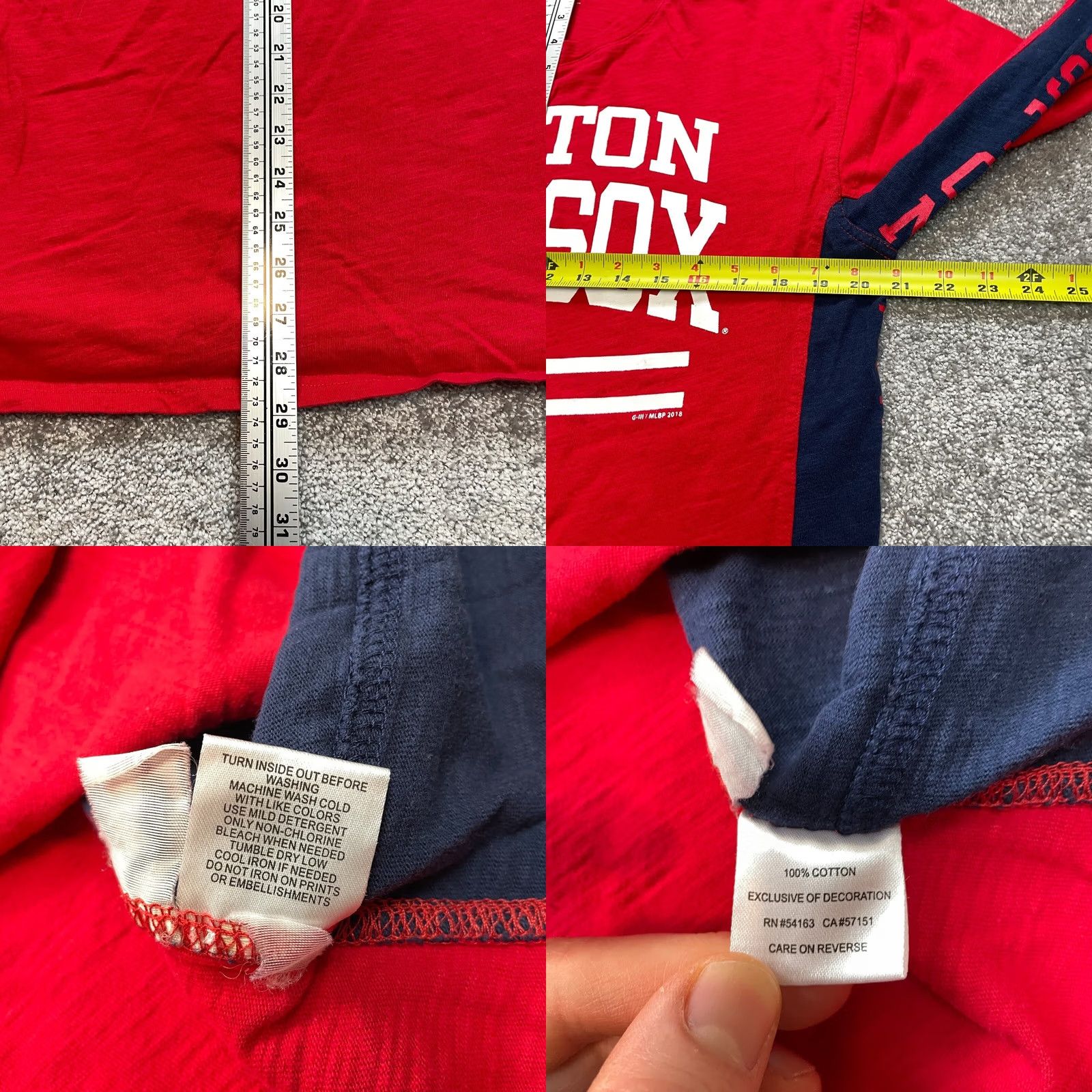 Vintage Hands High Shirt Mens Large Red Boston Red Sox Long Sleeve Cotton Baseball Crew Size US L / EU 52-54 / 3 - 8 Thumbnail