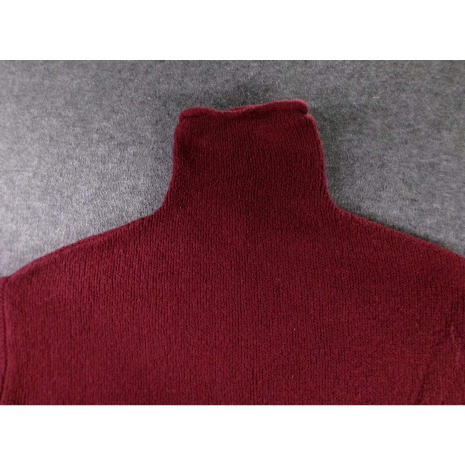 Christian Siriano Christian Siriano Sweater Burgundy Knit Wool Blend Womens L Turtleneck Pullover Size L / US 10 / IT 46 - 2 Thumbnail