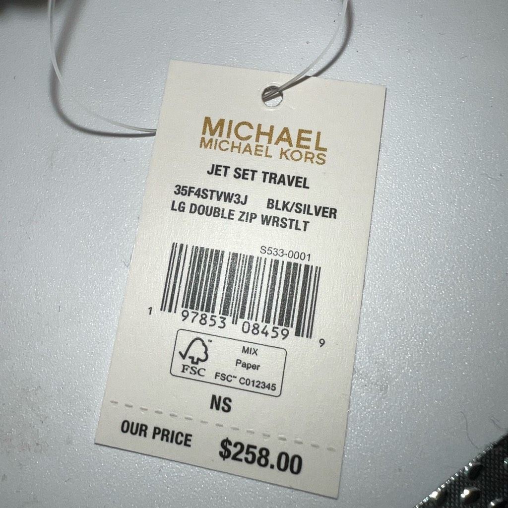 Michael Kors Michael Kors Jet Set Travel Large Double Zip Wristlet in Bla Size ONE SIZE - 10 Thumbnail